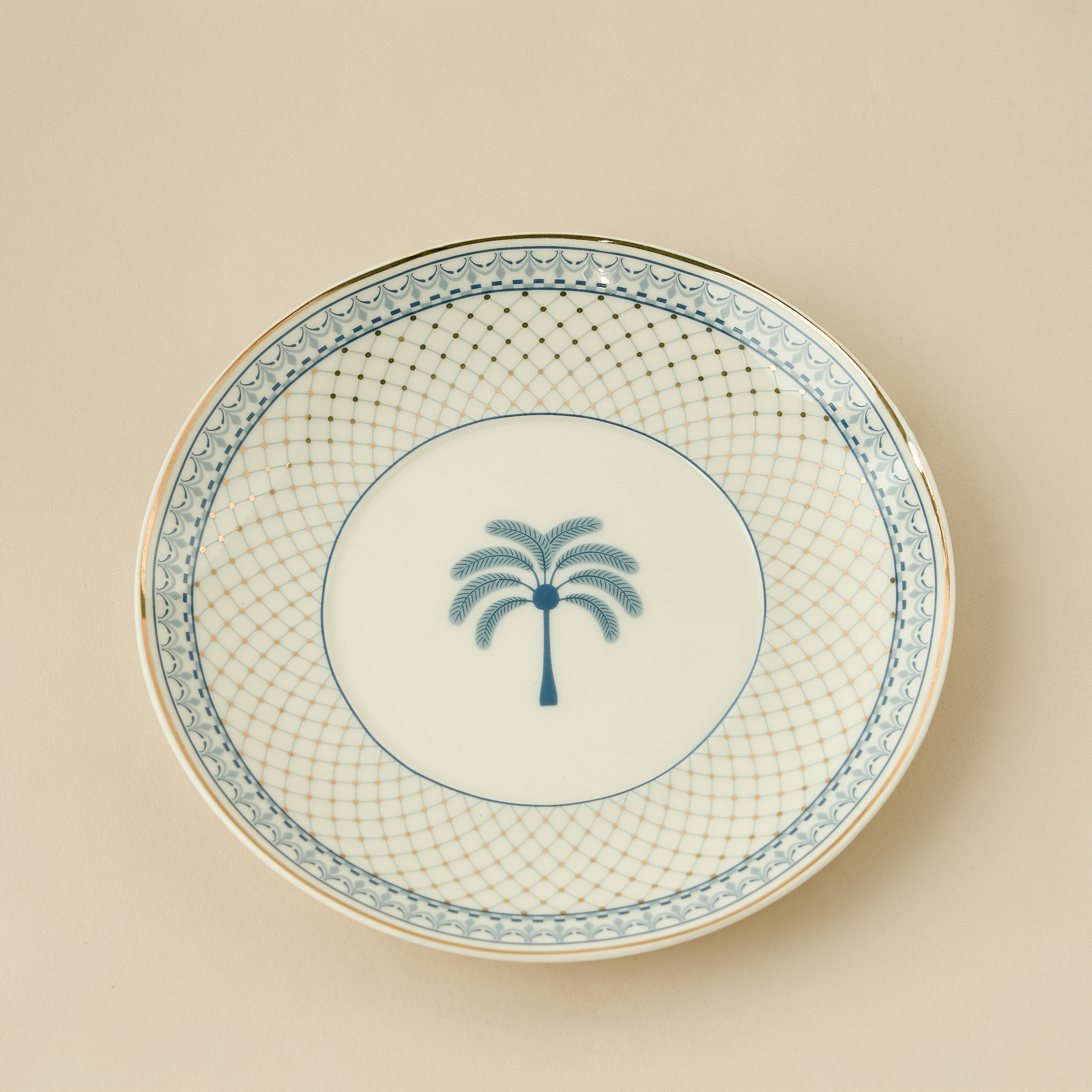 Palm Tree Print 4-Piece Bone China Cup and Saucer Set - 200 ml-household-dining-teaandcoffee-teaandcoffeesets-image-5