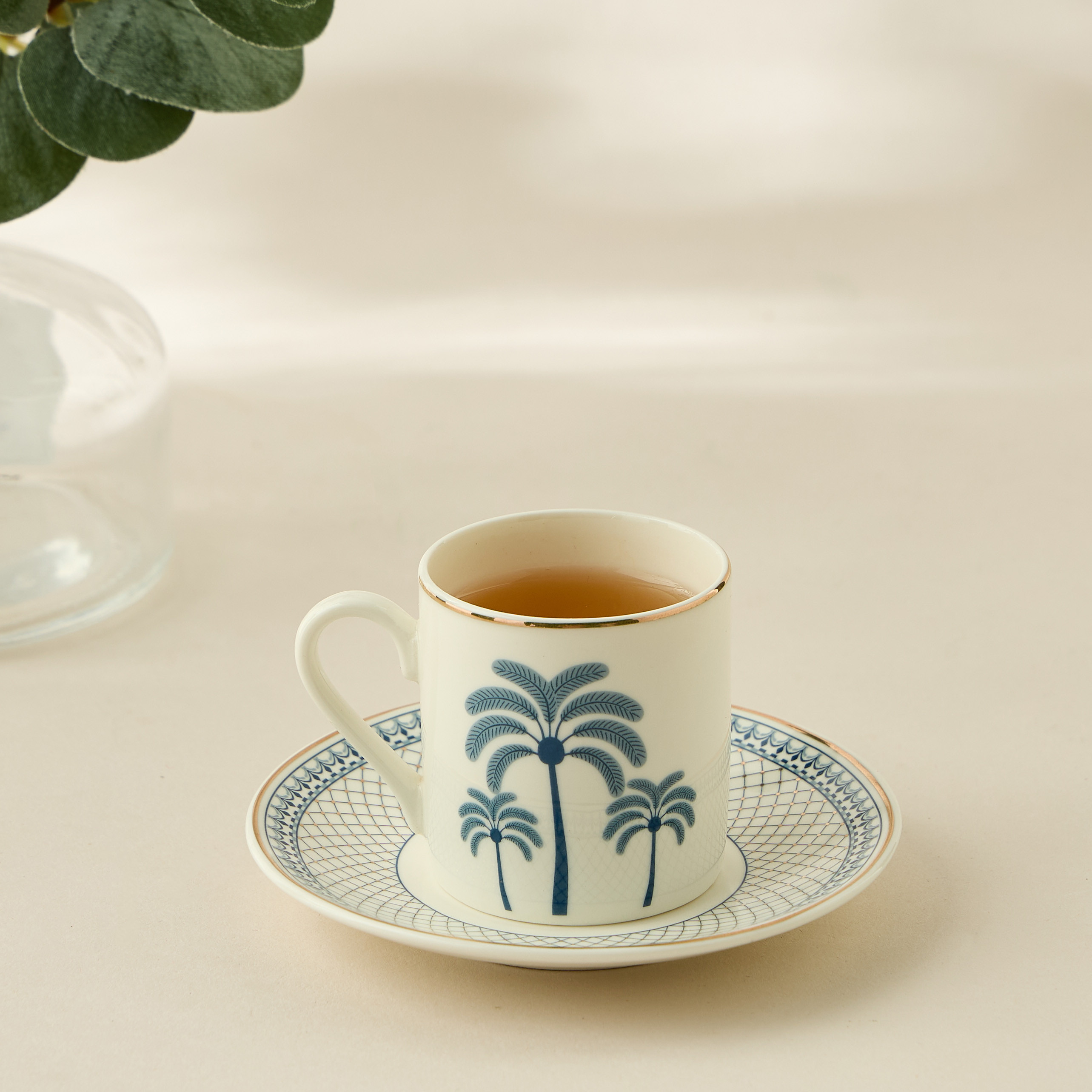 Palm Tree Print 12-Piece Cup and Saucer Set - 70 ml-household-dining-teaandcoffee-teaandcoffeesets-image-6