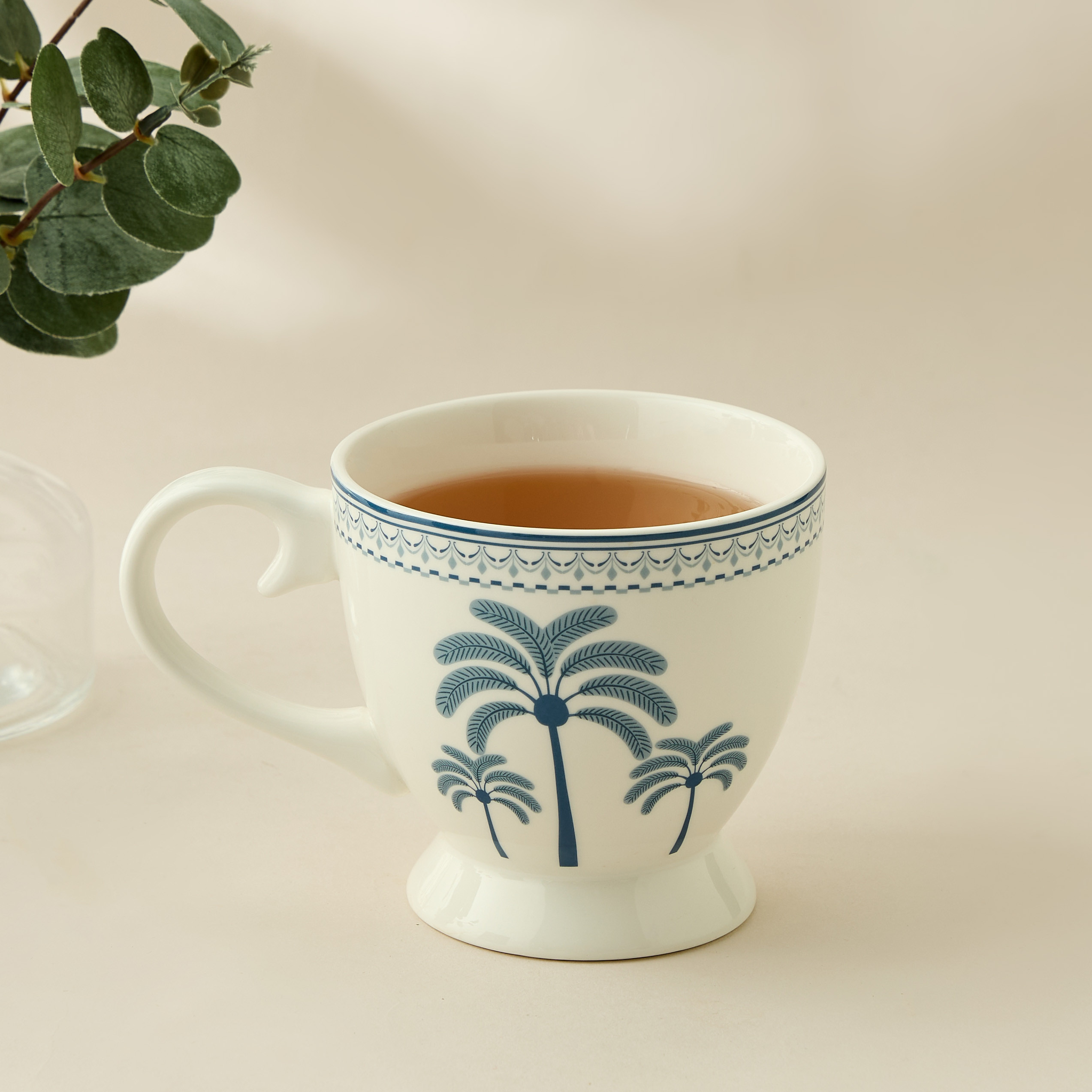 مج خزف صيني بطبعات شجر النخيل - 360 مل-household-dining-teaandcoffee-mugsandcups-image-4