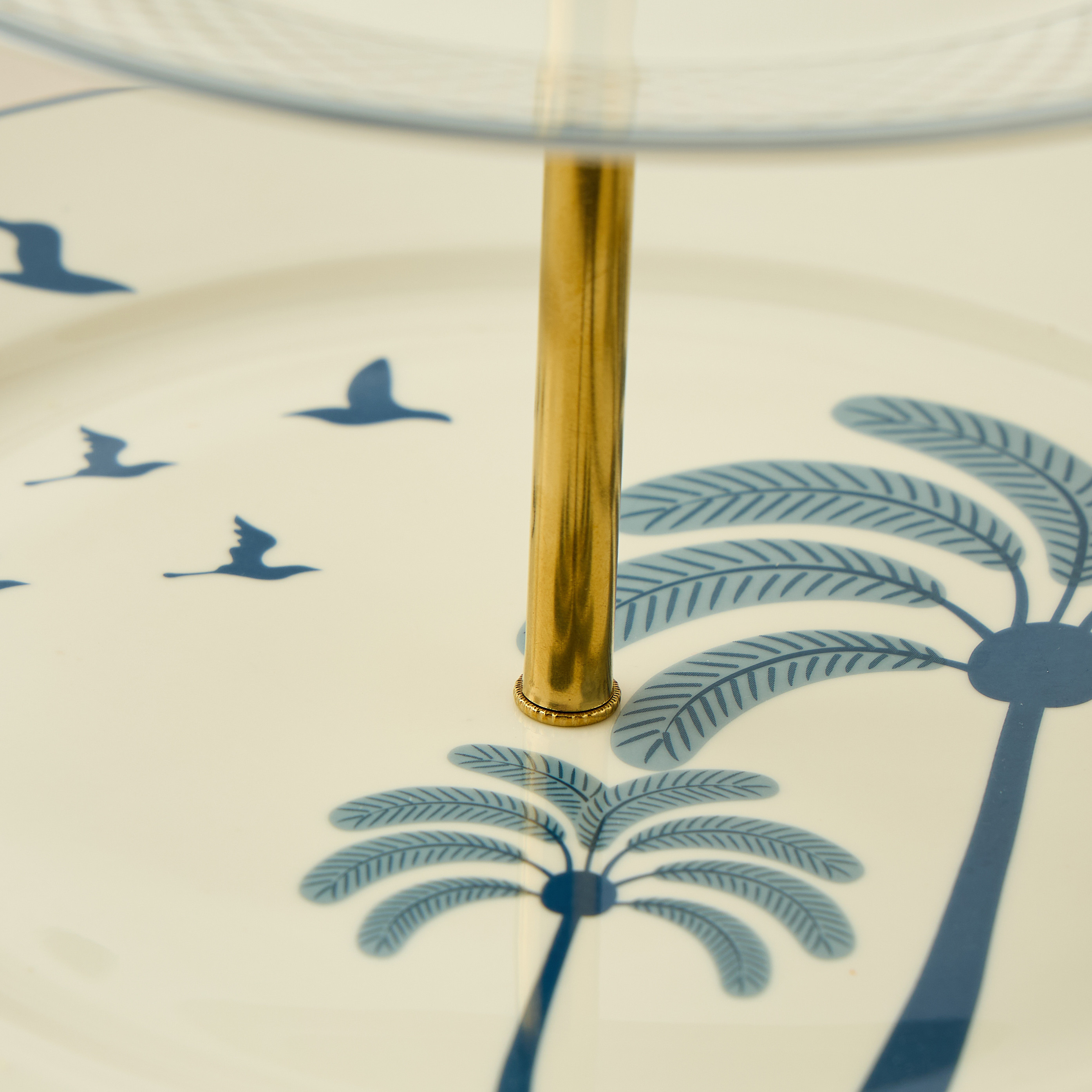Palm Tree Print Bone China 2-Tier Cake Stand-household-dining-serveware-cakestands-image-2