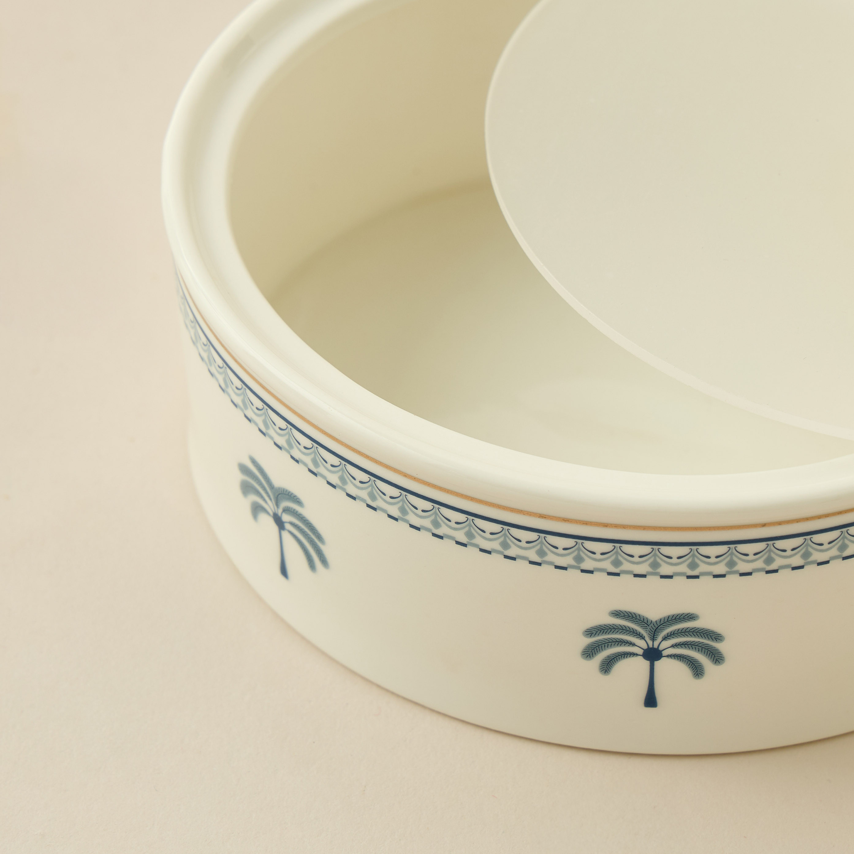 Palm Tree Print Bone China Date Bowl - 16x14 cms-household-dining-dinnerware-bowls-image-2