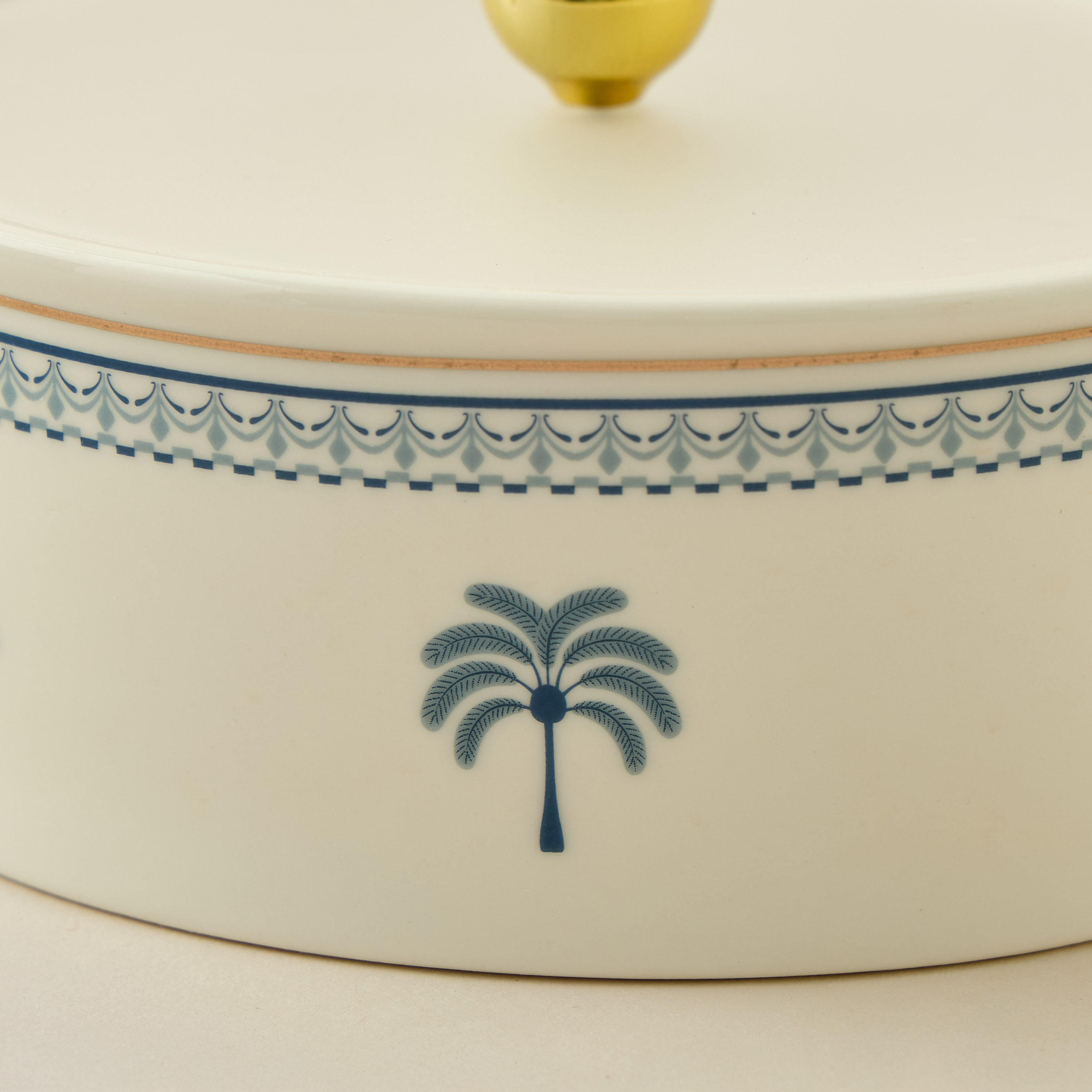 Palm Tree Print Bone China Date Bowl - 16x14 cms-household-dining-dinnerware-bowls-image-3