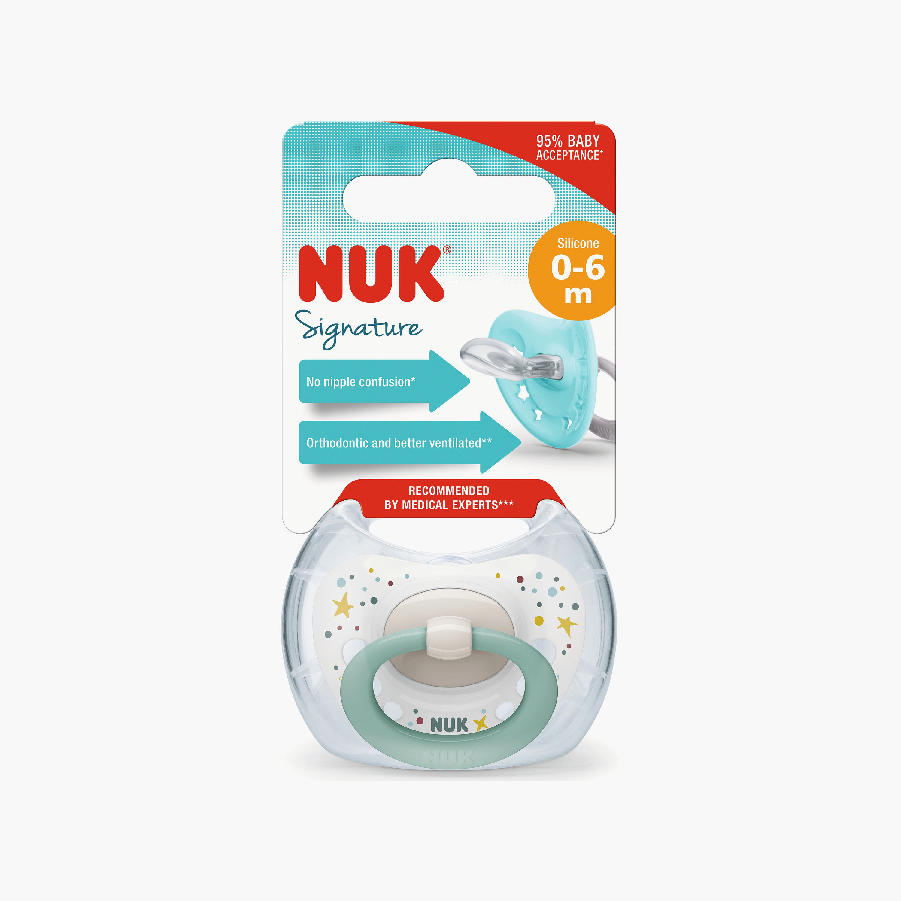 NUK Signature BPA Free Silicone Pacifier - 0-6 Months-baby-feeding-pacifiers-image-2