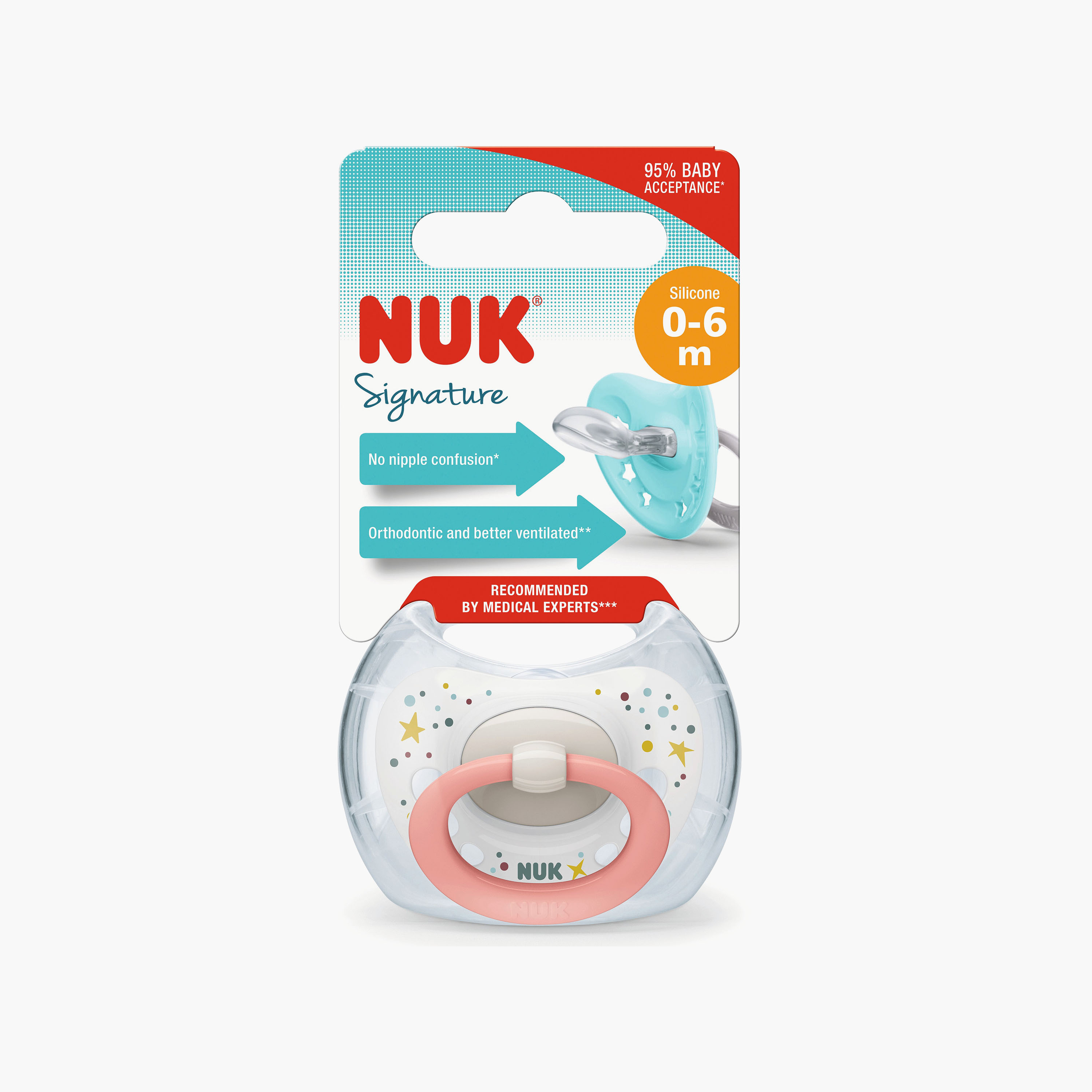 NUK Signature BPA Free Silicone Pacifier - 0-6 Months-baby-feeding-pacifiers-image-2