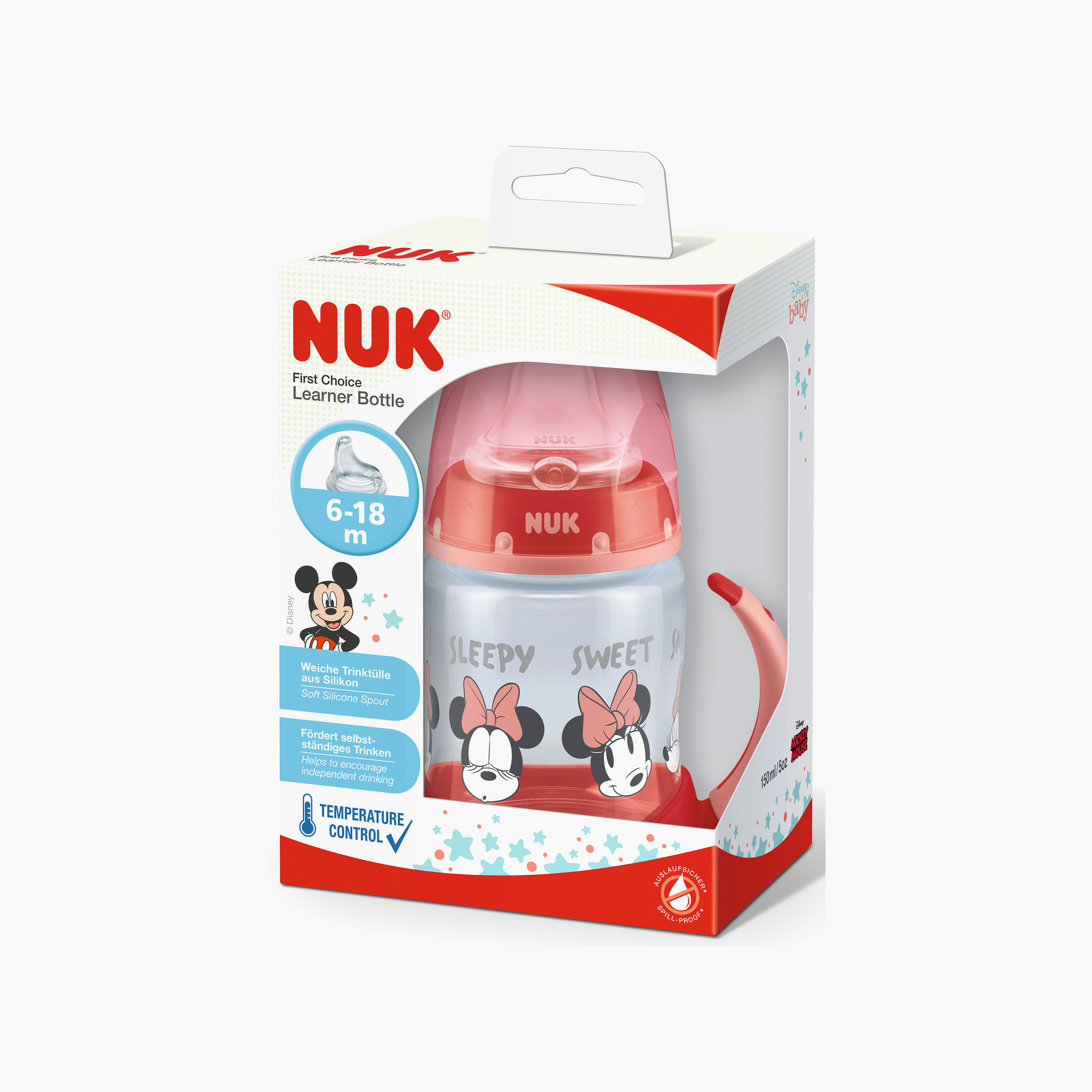 NUK First Choice Leak-Proof Learner Sippy Cup - 6-18 Months - 150 ml - Minnie Mouse-baby-feeding-mealtimeessentials-image-2