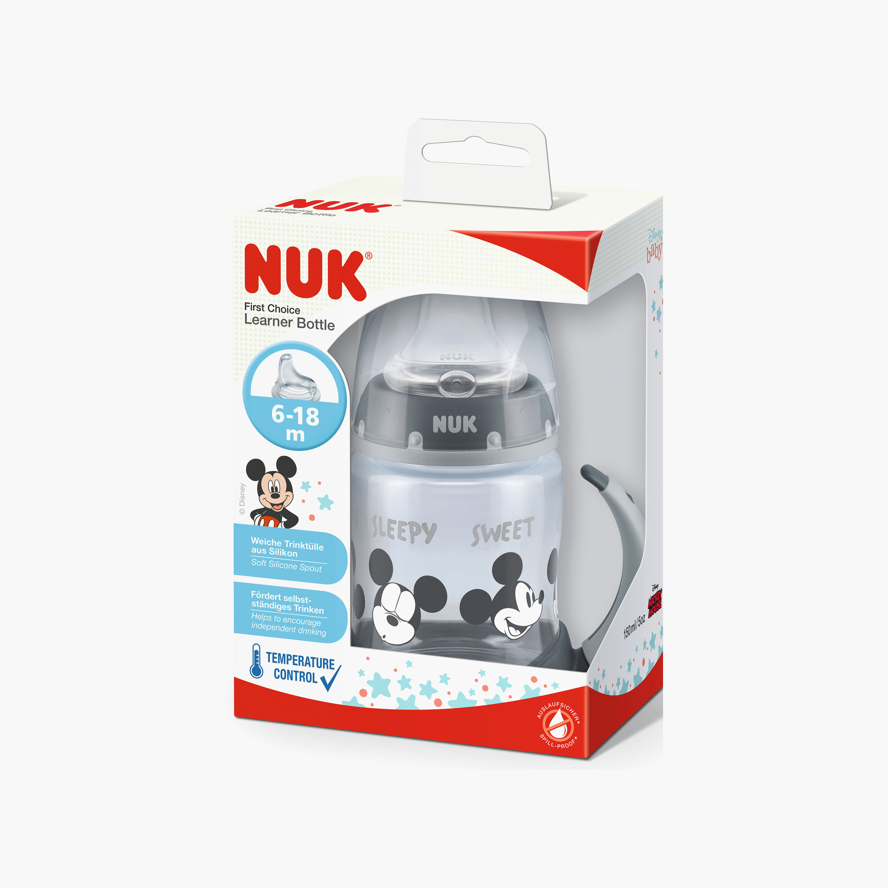 NUK First Choice Leak-Proof Learner Sippy Cup - 6-18 Months - 150 ml - Mickey Mouse-baby-feeding-mealtimeessentials-image-2