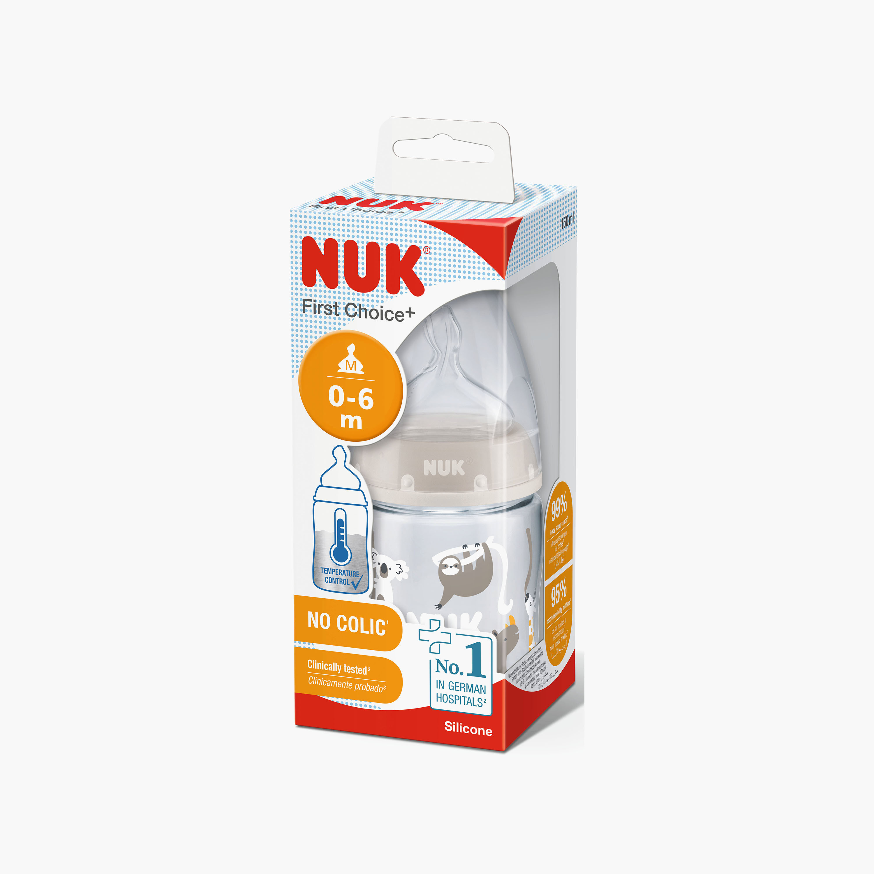 NUK First Choice+ Feeding Bottle - 0-6 Months - 150 ml - Beige-baby-feeding-feedingbottles-bottlesandteats-image-2