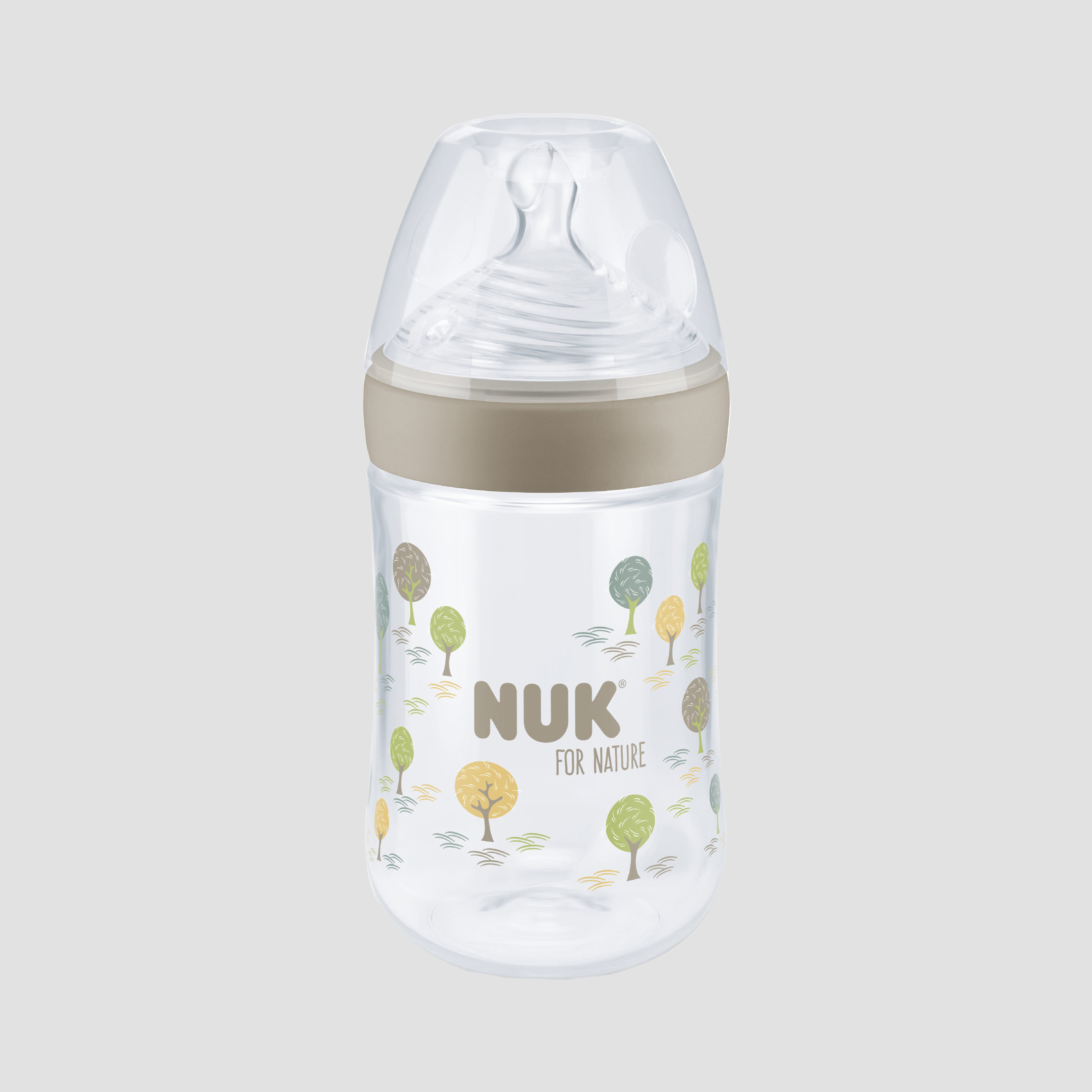 NUK For Nature Feeding Bottle - 0+ Months - 260 ml - Grey-baby-feeding-feedingbottles-bottlesandteats-image-1