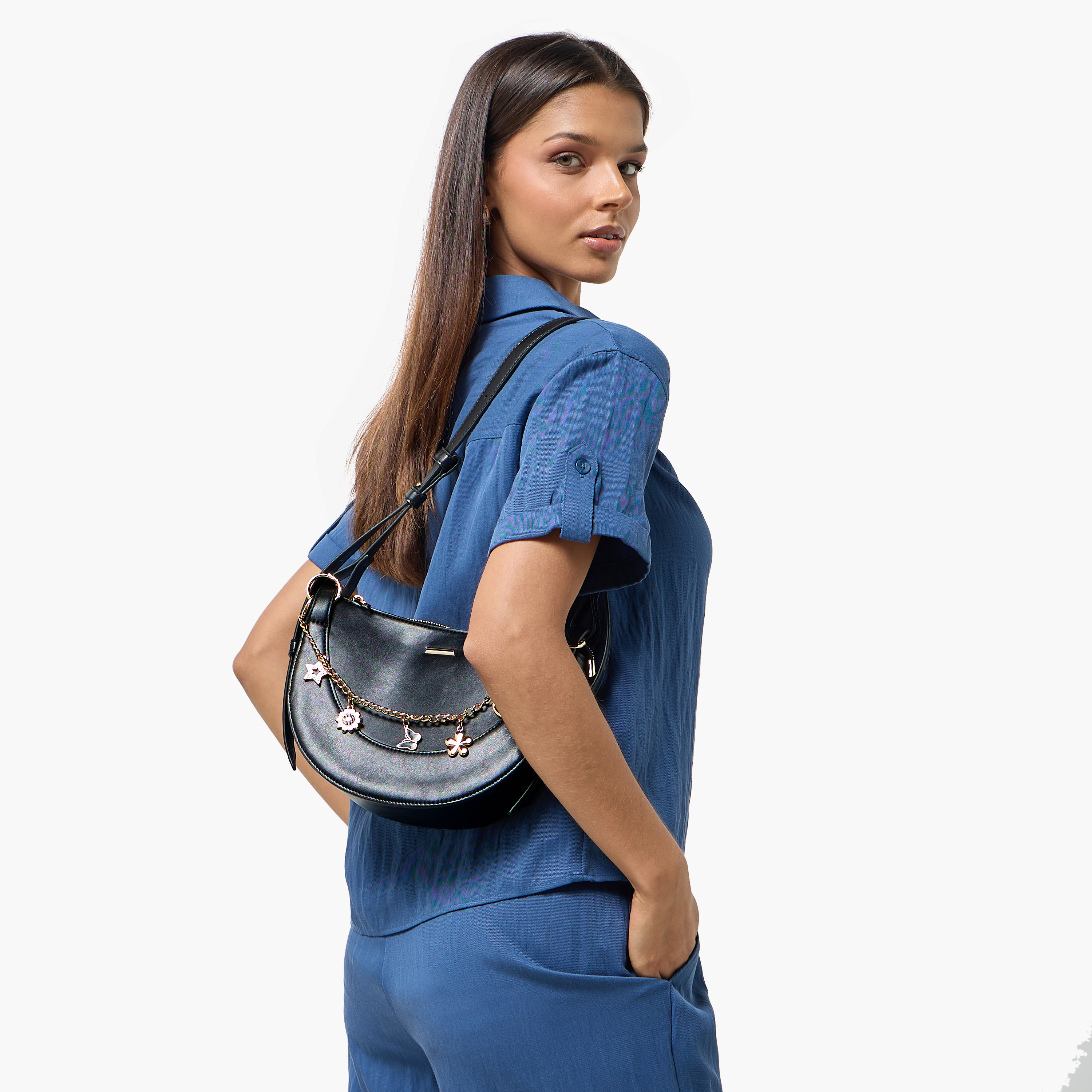 شنطة كتف بدلاية وحزام قابل للتعديل إتش واي جي من أدور-women-bagsandwallets-handbags-image-2
