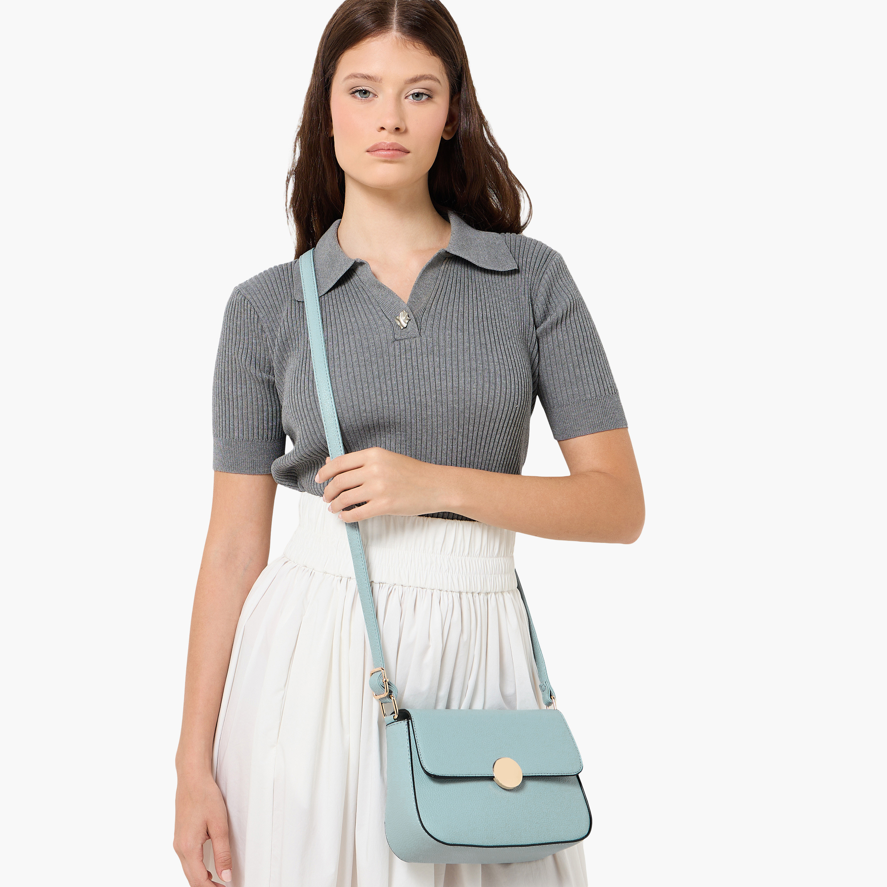 شنطة كروس بودي بارز الملمس بحزام قابل للفصل من أدور-women-bagsandwallets-handbags-image-2