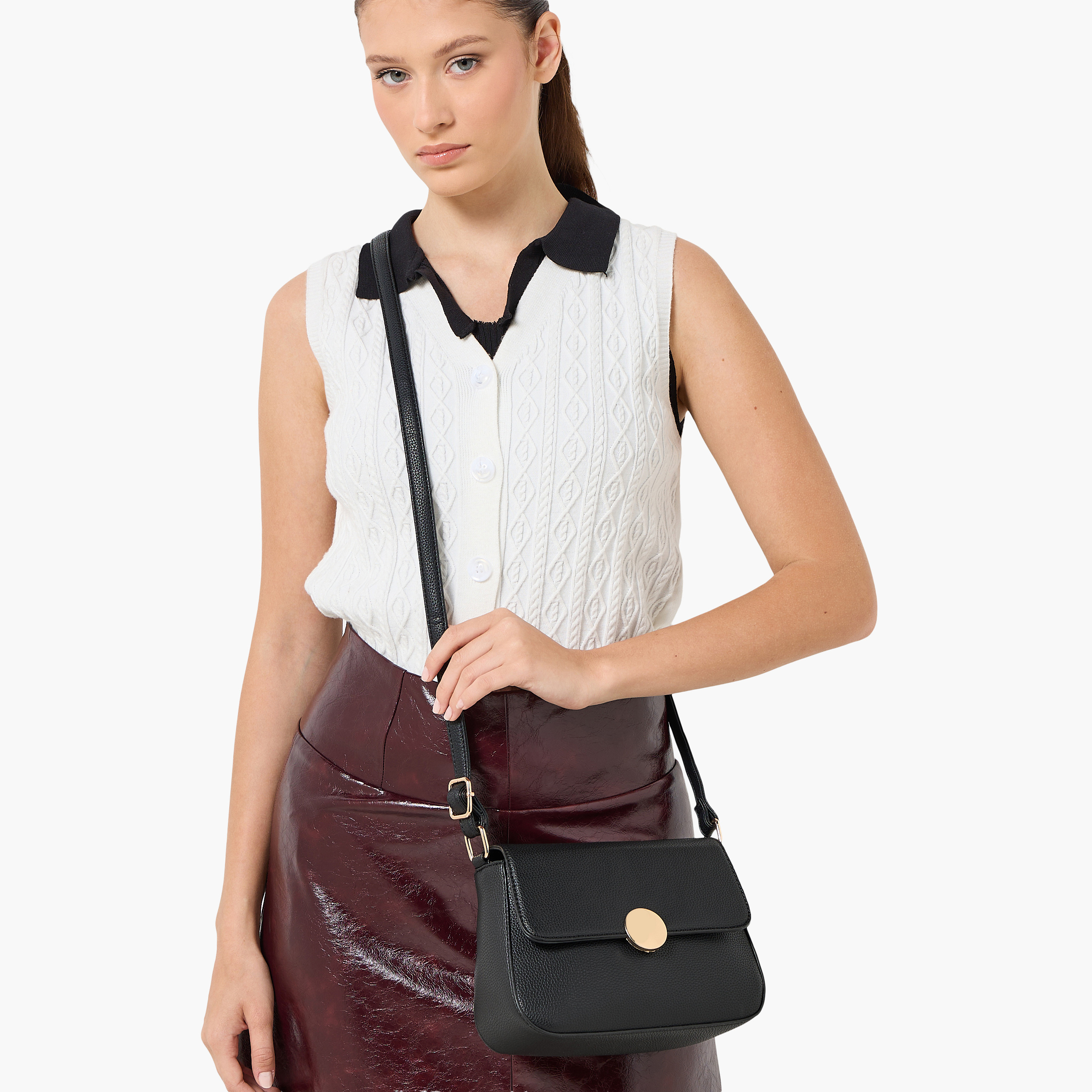 شنطة كروس بودي بارز الملمس بحزام قابل للفصل من أدور-women-bagsandwallets-handbags-image-2