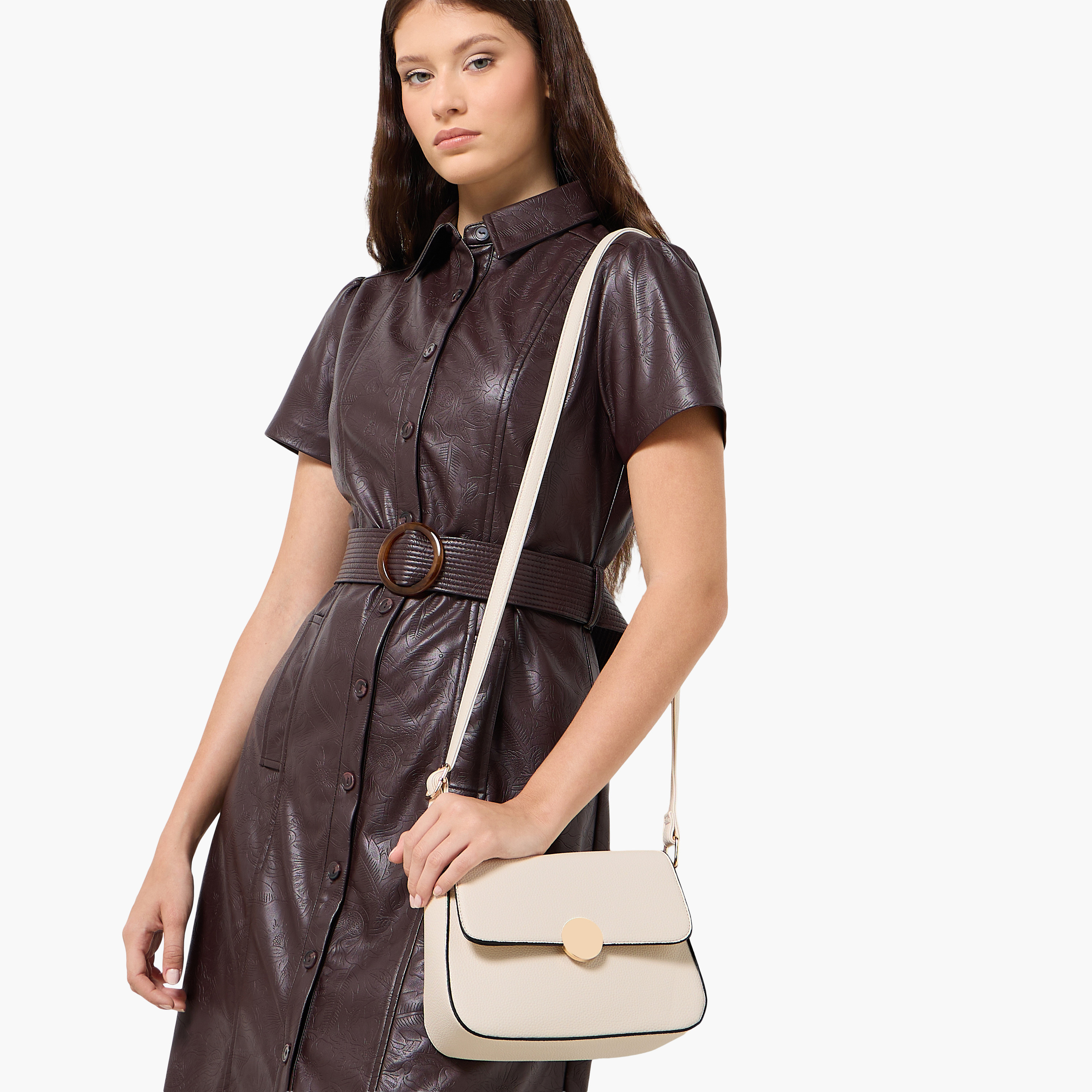شنطة كروس بودي بارز الملمس بحزام قابل للفصل من أدور-women-bagsandwallets-handbags-image-2