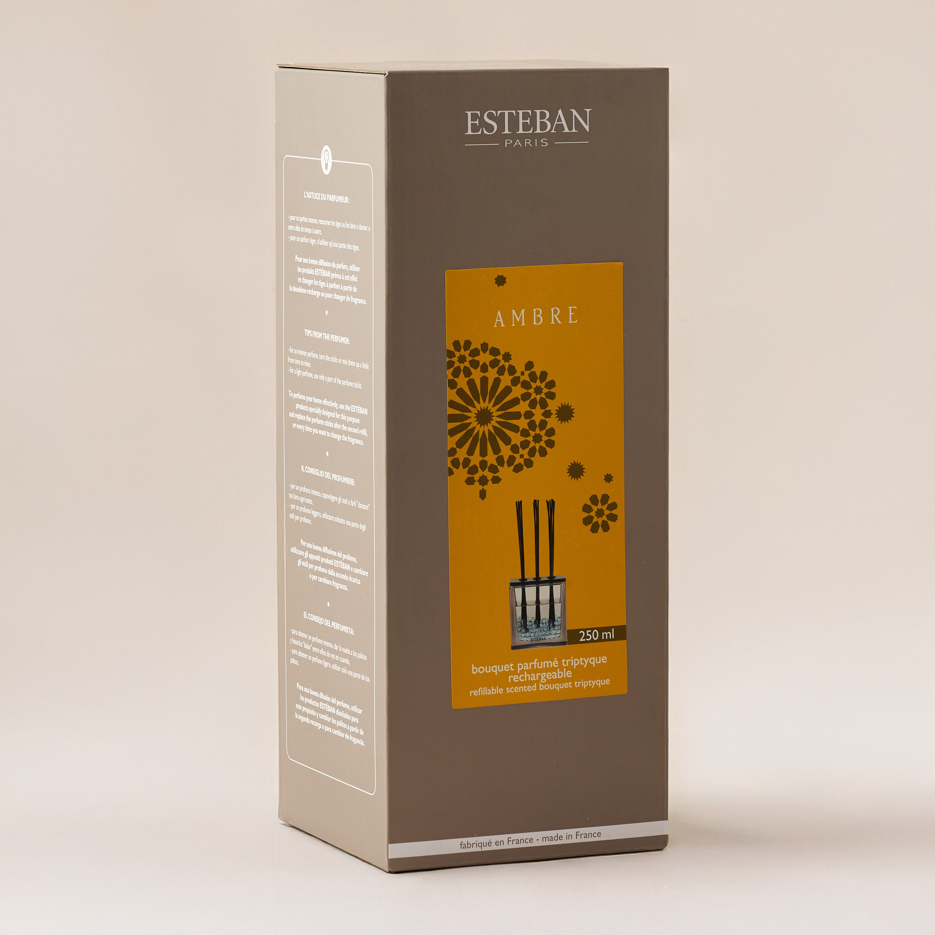 Esteban Paris Ambre Refillable Triptyque Bouquet - 250 ml-household-homefragrance-reeddiffusers-image-4