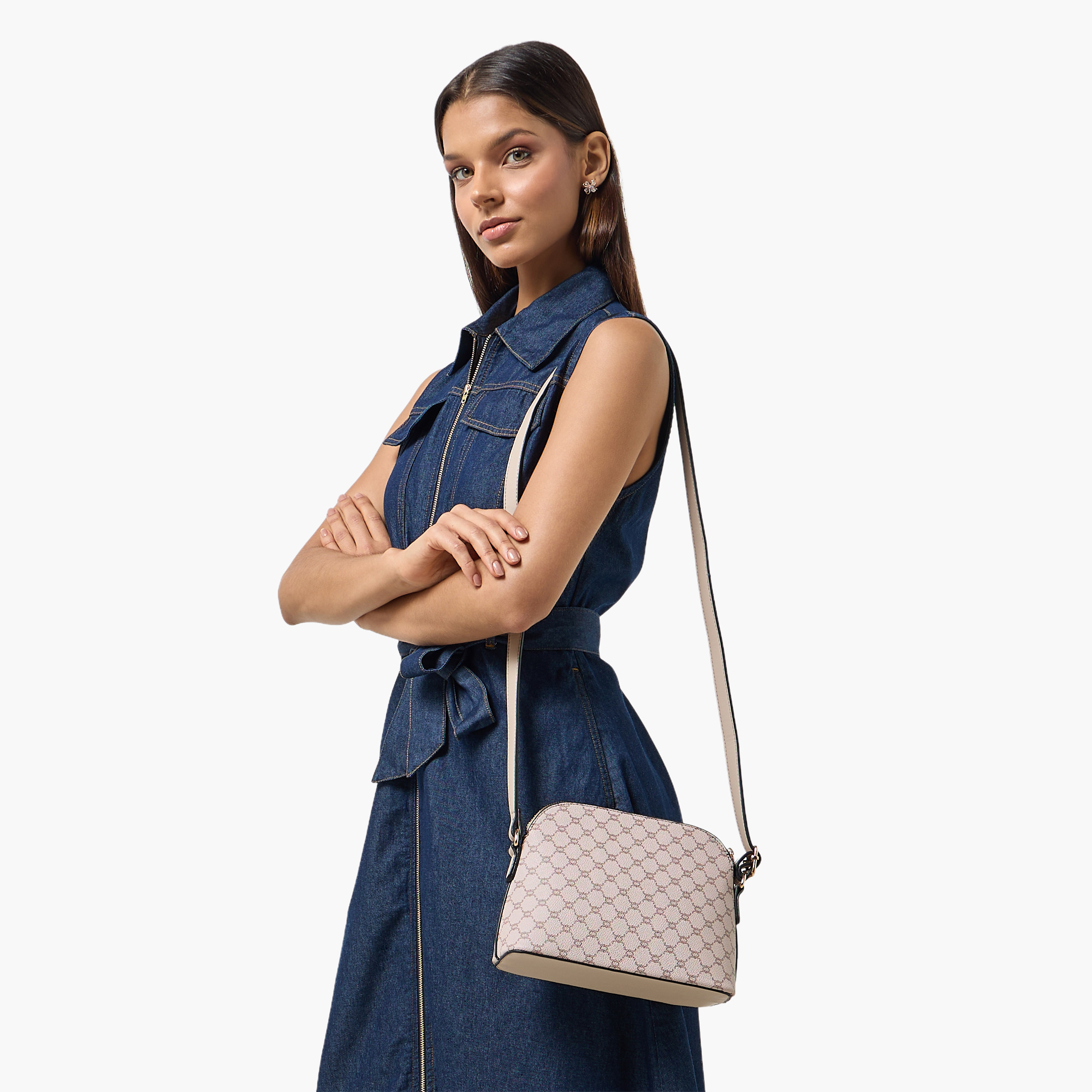 شنطة كروس بودي بسحاب إغلاق وطبعات مونوجرام من أدور توم-women-bagsandwallets-handbags-image-2