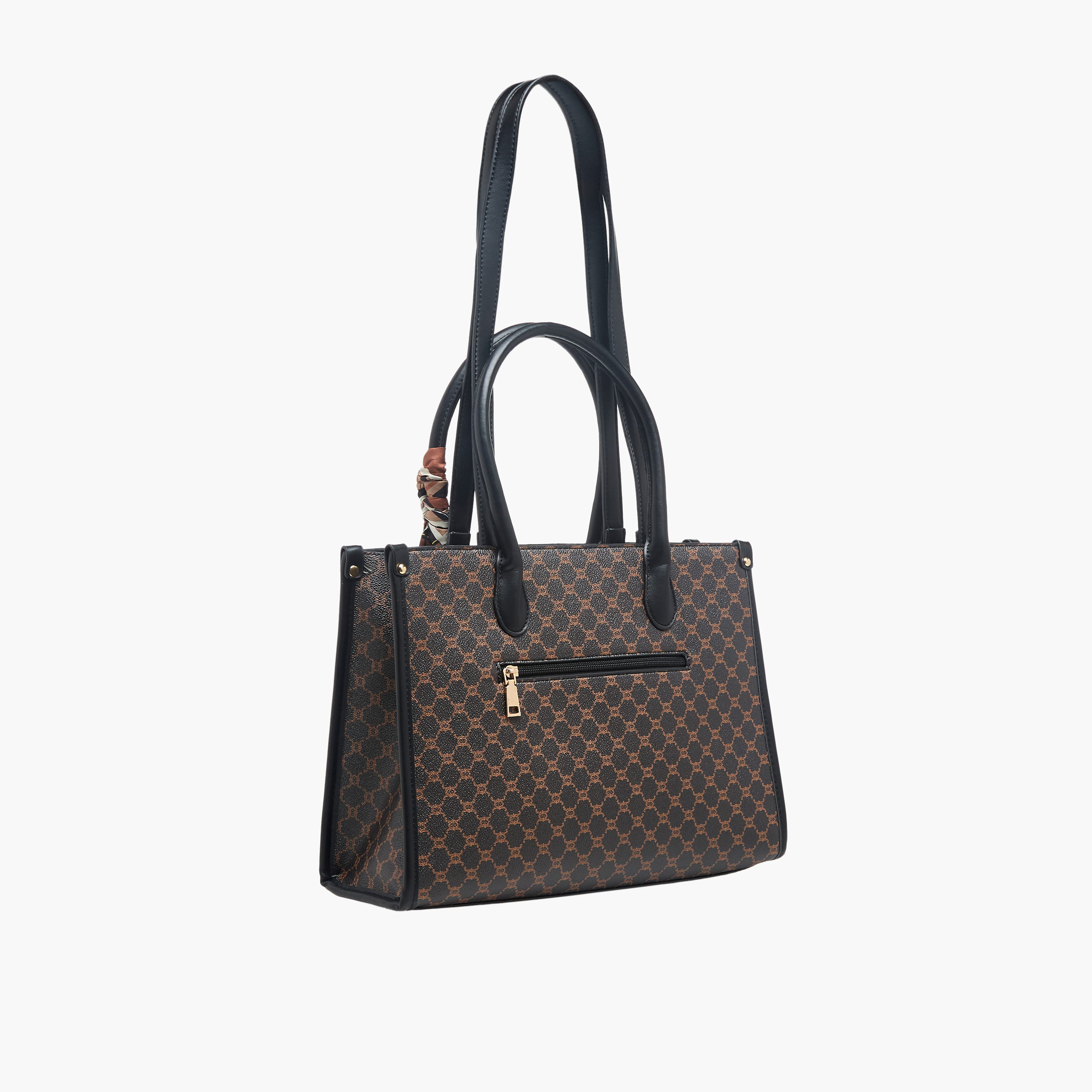 Adore Tom Monogram Print Tote Bag with Scarf Accent-women-bagsandwallets-handbags-image-4