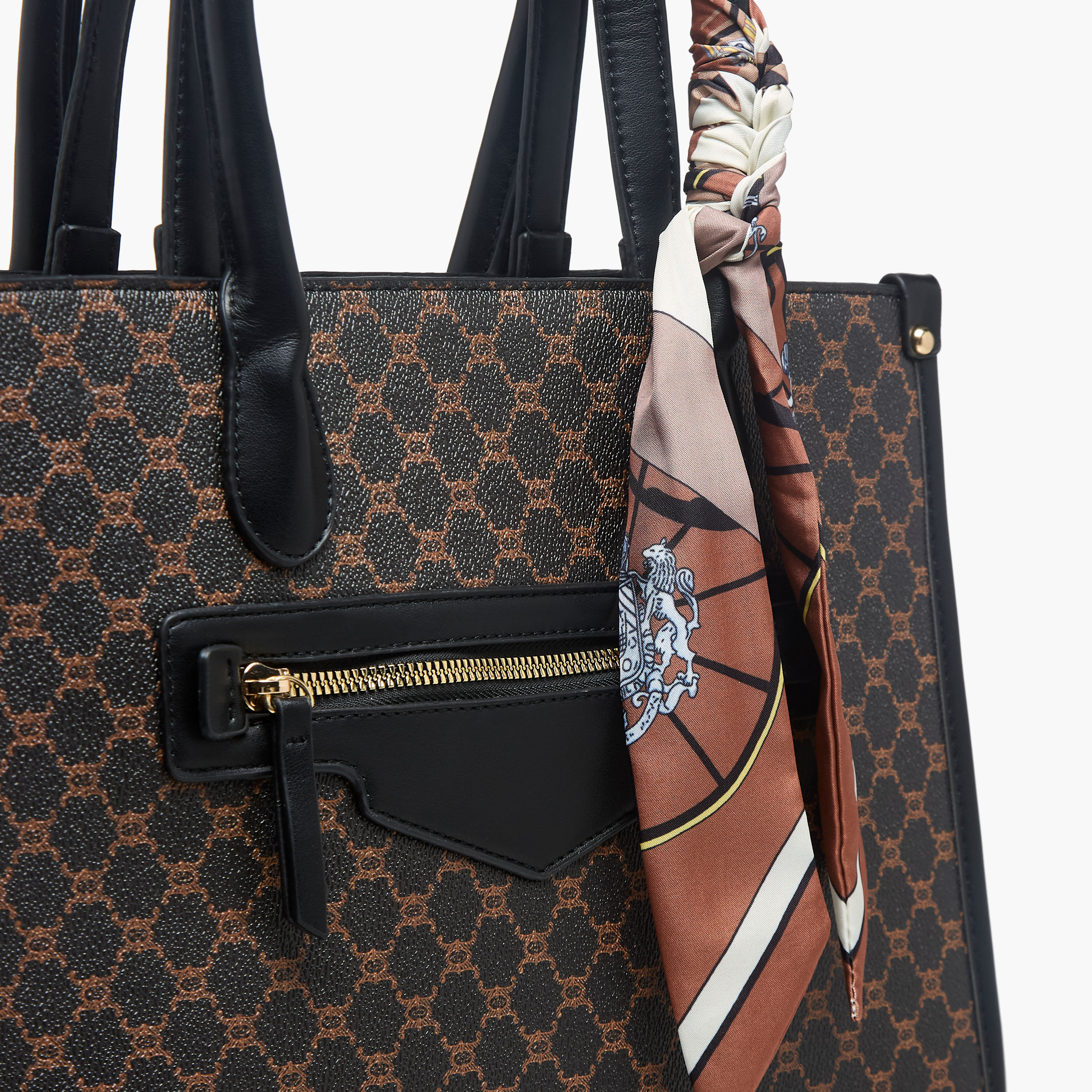 Adore Tom Monogram Print Tote Bag with Scarf Accent-women-bagsandwallets-handbags-image-5