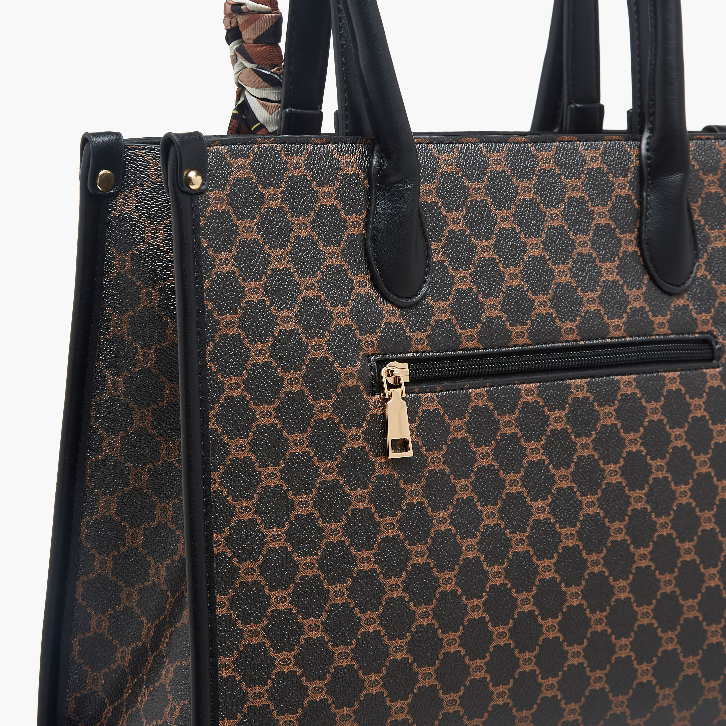 Adore Tom Monogram Print Tote Bag with Scarf Accent-women-bagsandwallets-handbags-image-6