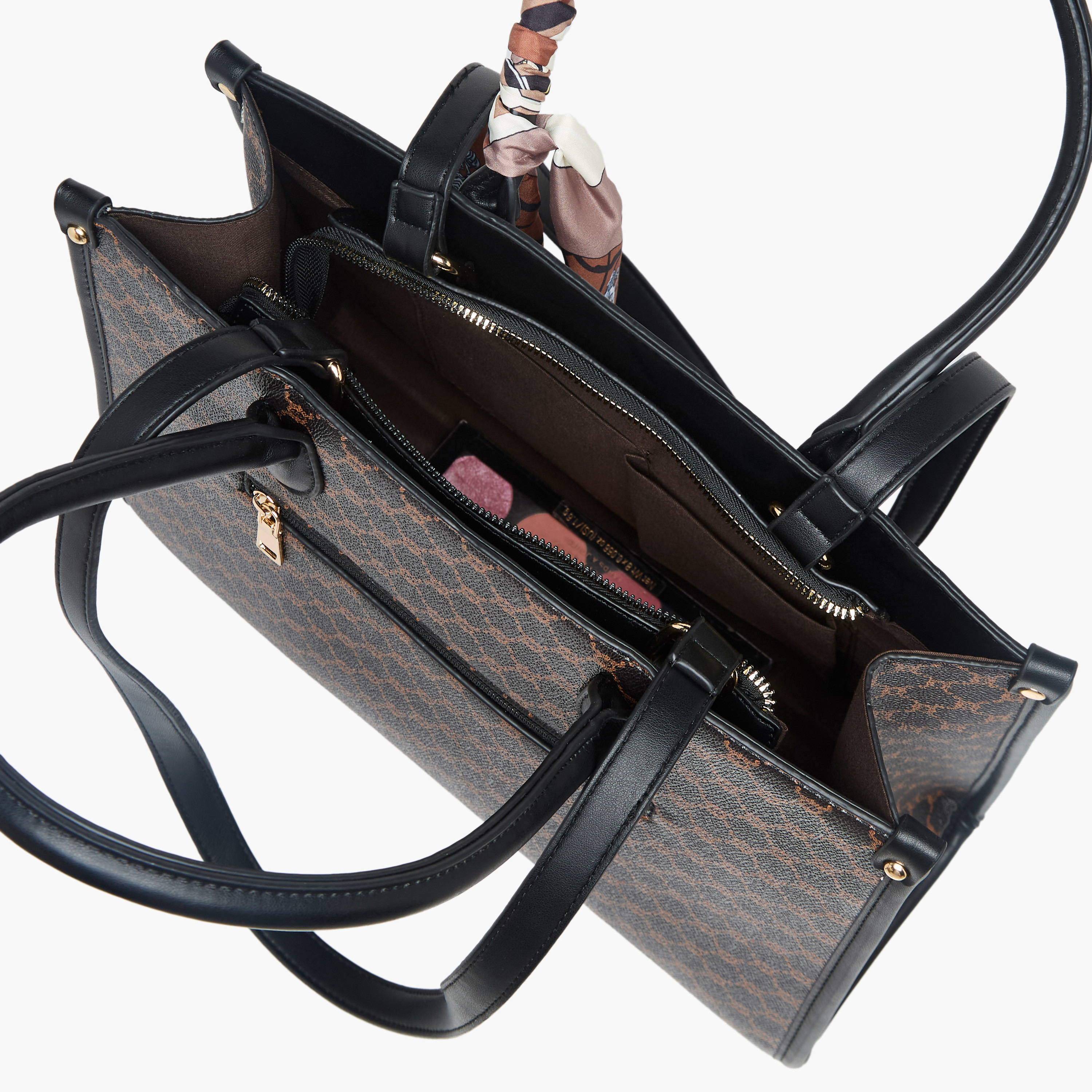 Adore Tom Monogram Print Tote Bag with Scarf Accent-women-bagsandwallets-handbags-image-8
