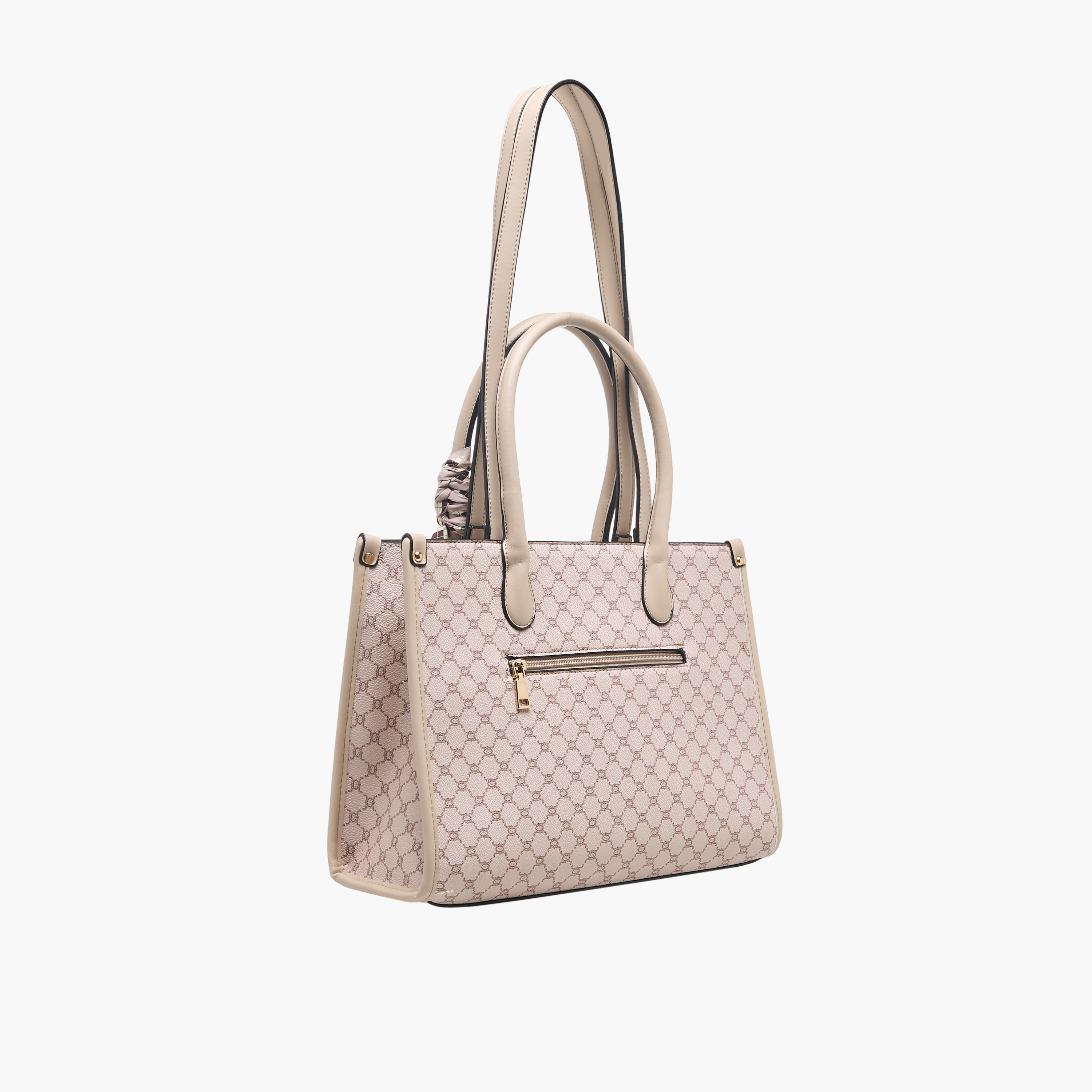 Adore Tom Monogram Print Tote Bag with Scarf Accent-women-bagsandwallets-handbags-image-4