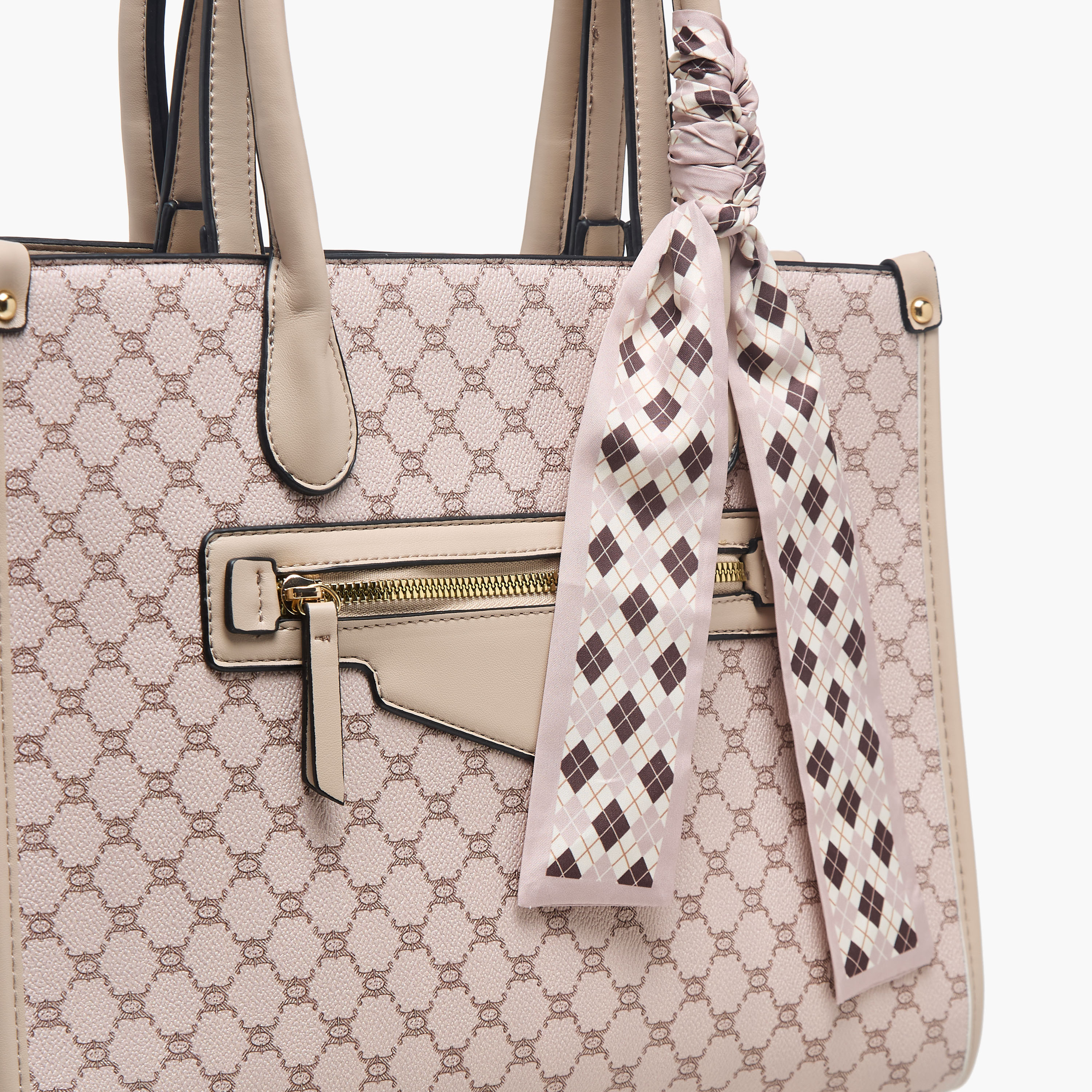 Adore Tom Monogram Print Tote Bag with Scarf Accent-women-bagsandwallets-handbags-image-5