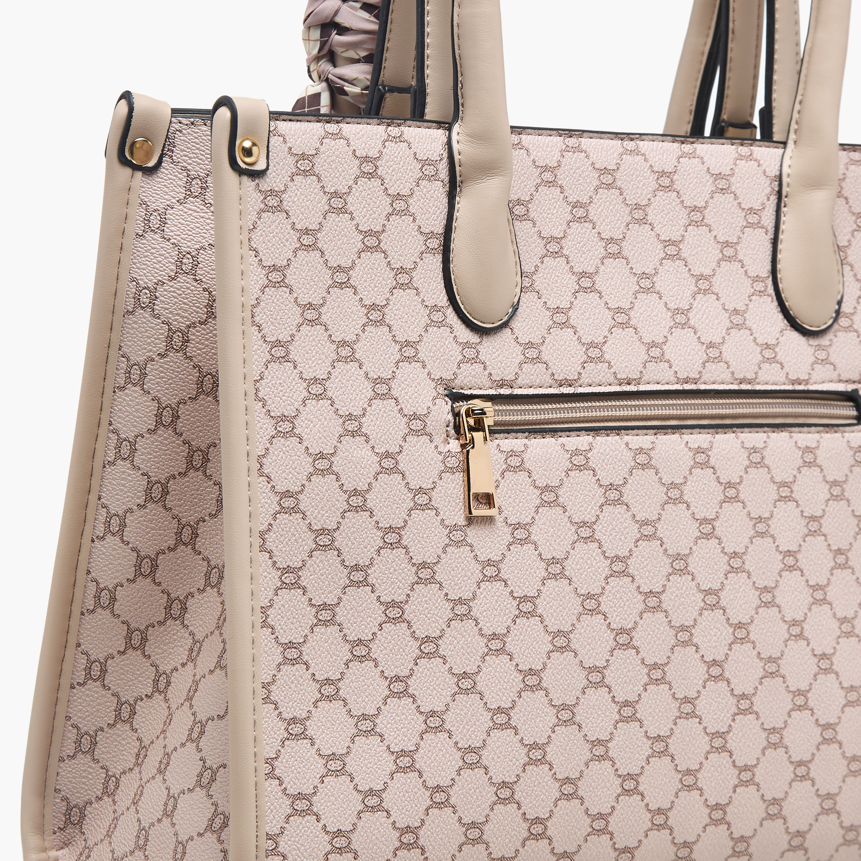 Adore Tom Monogram Print Tote Bag with Scarf Accent-women-bagsandwallets-handbags-image-6