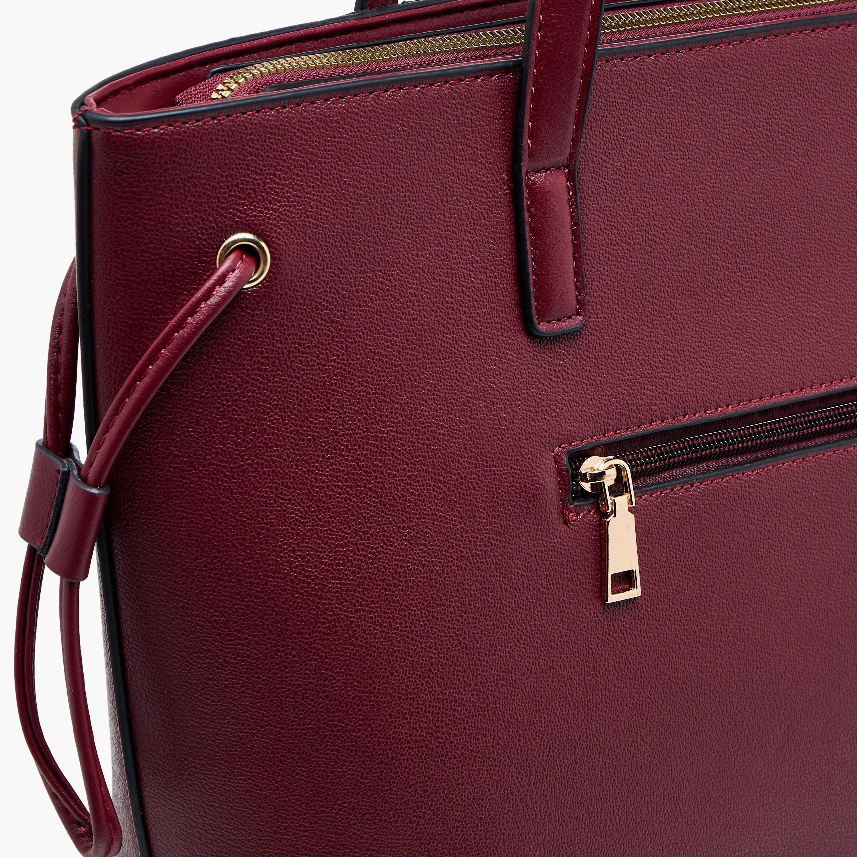 Adore Tom Scarf Detail Tote Bag with Pom-Pom Charm-women-bagsandwallets-handbags-image-14