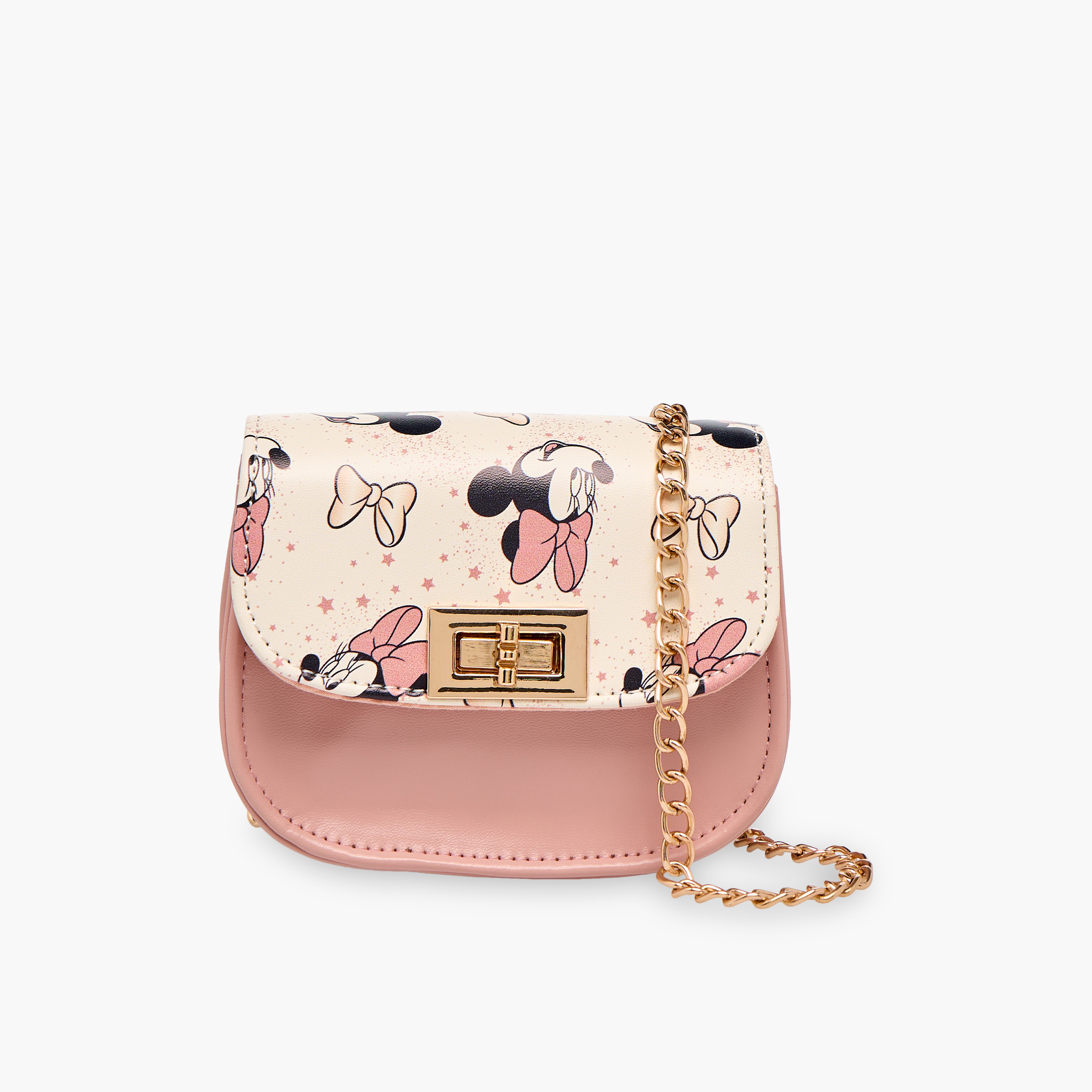 شنطة كروس بودي بحزام سلسلة قابل للفصل وطبعات ميني ماوس من ديزني-girls-accessories-bags-image-1