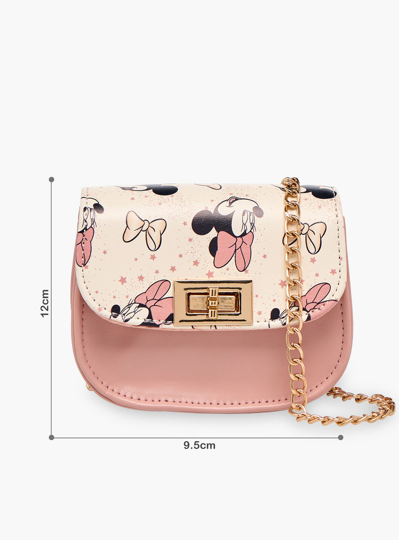 شنطة كروس بودي بحزام سلسلة قابل للفصل وطبعات ميني ماوس من ديزني-girls-accessories-bags-image-2