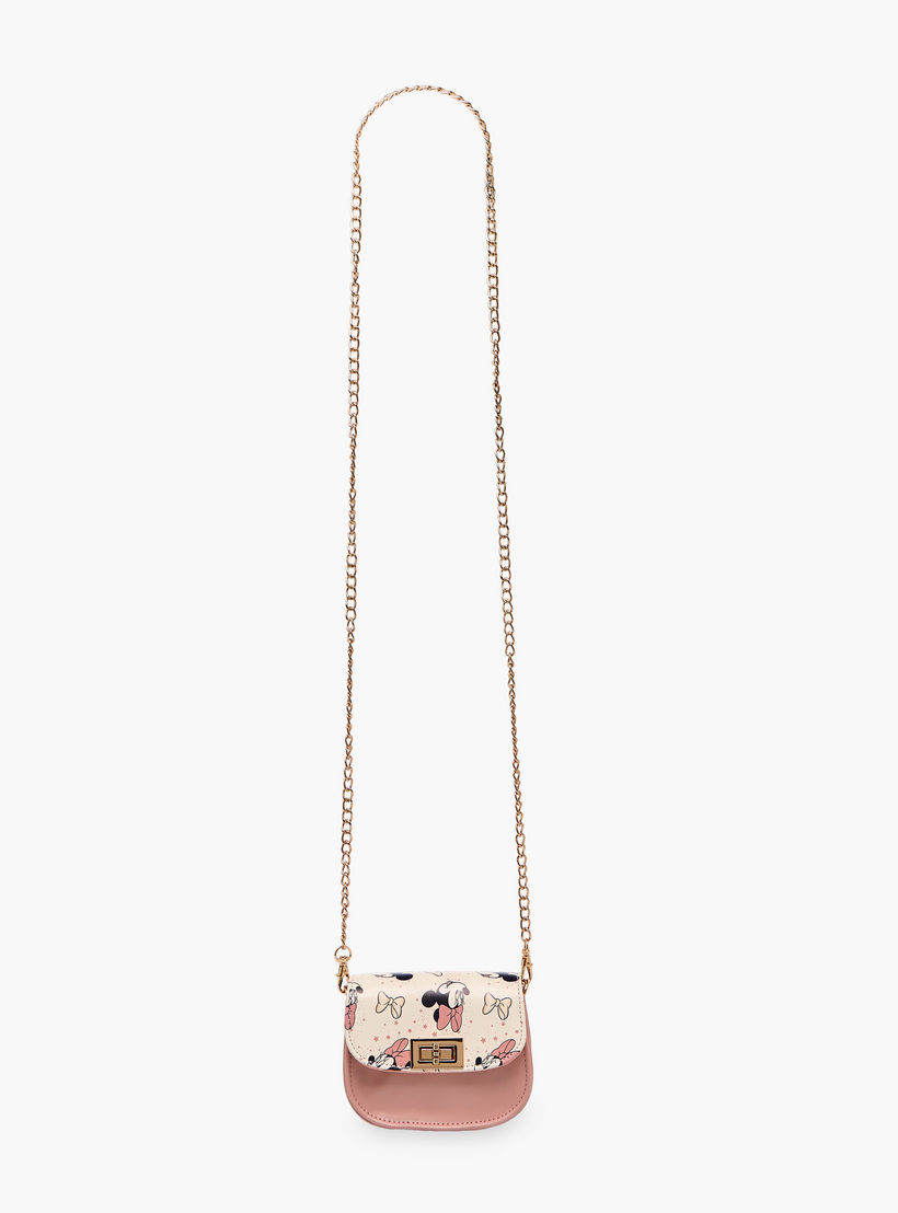 شنطة كروس بودي بحزام سلسلة قابل للفصل وطبعات ميني ماوس من ديزني-girls-accessories-bags-image-3