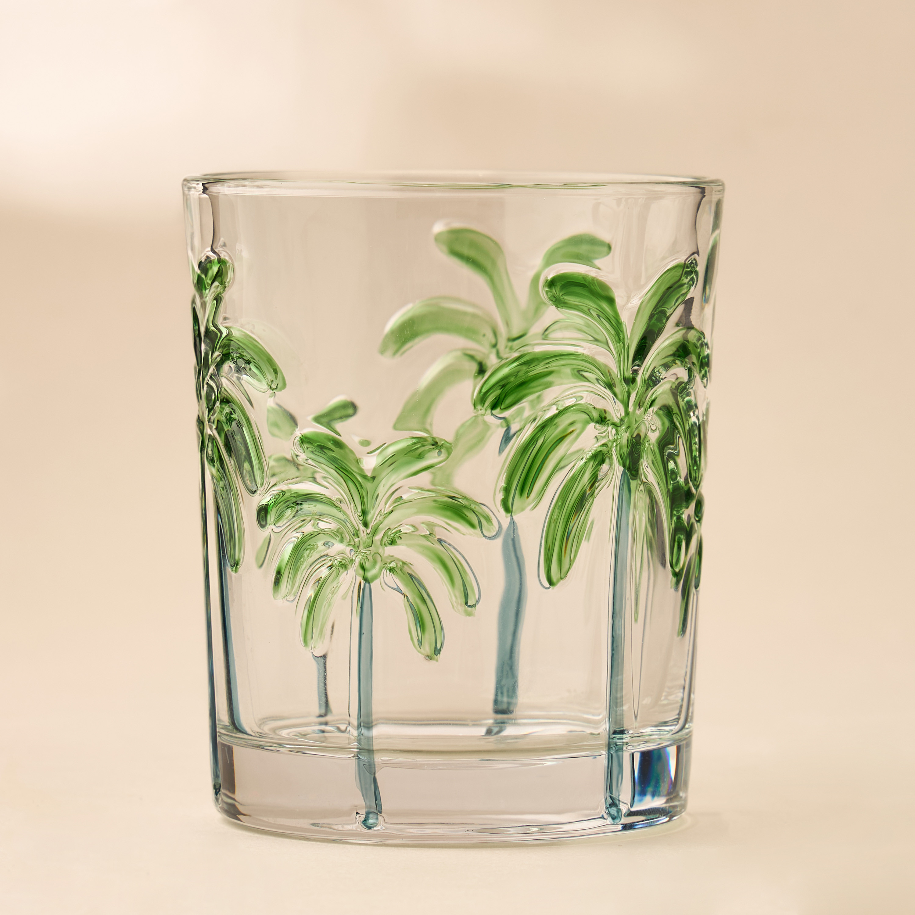 Palm Tree Debossed DOF Glass-household-dining-glassware-drinkingglasses-image-1