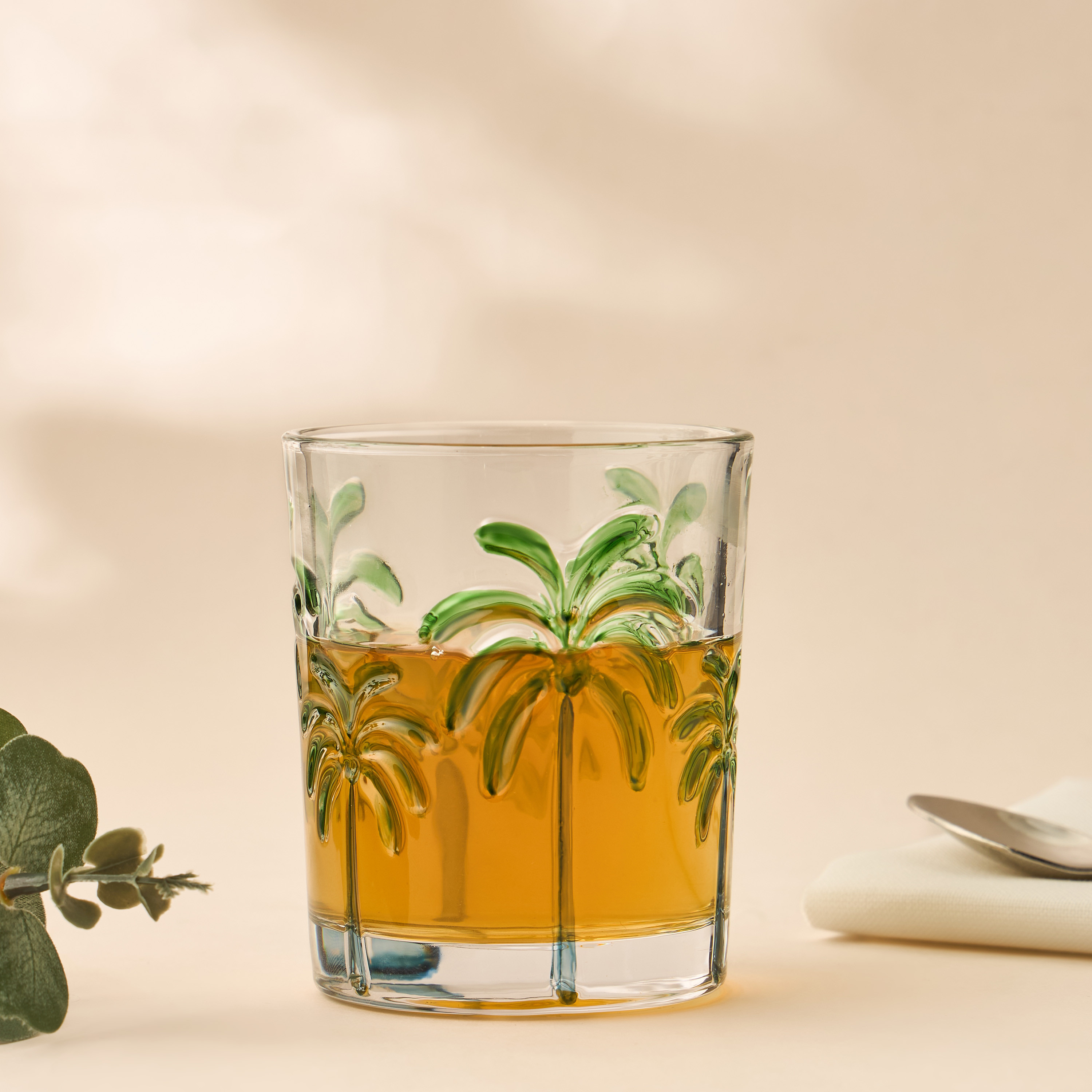 Palm Tree Debossed DOF Glass-household-dining-glassware-drinkingglasses-image-4