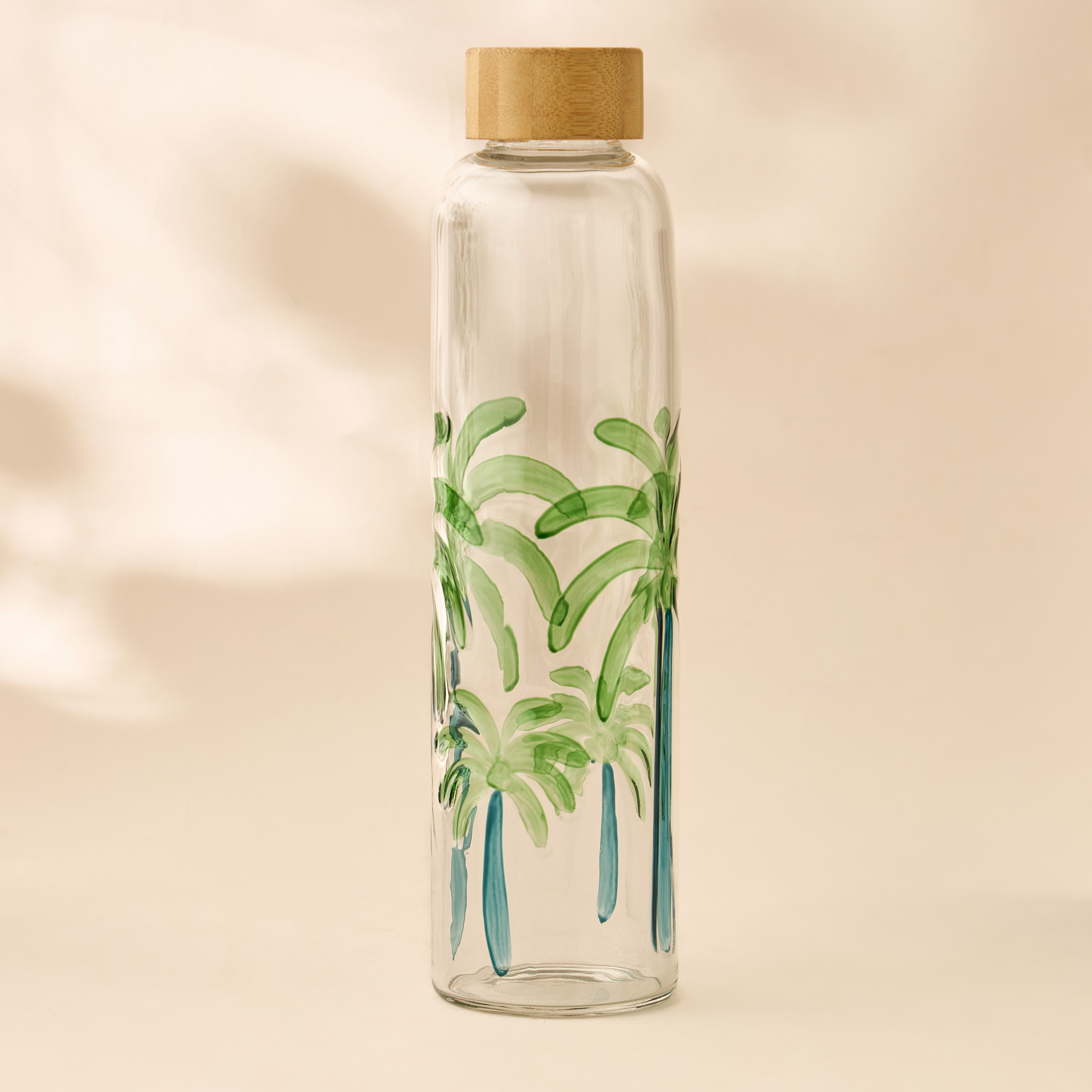 Palm Tree Debossed Glass Bottle-household-dining-drinkserveware-bottles-image-1