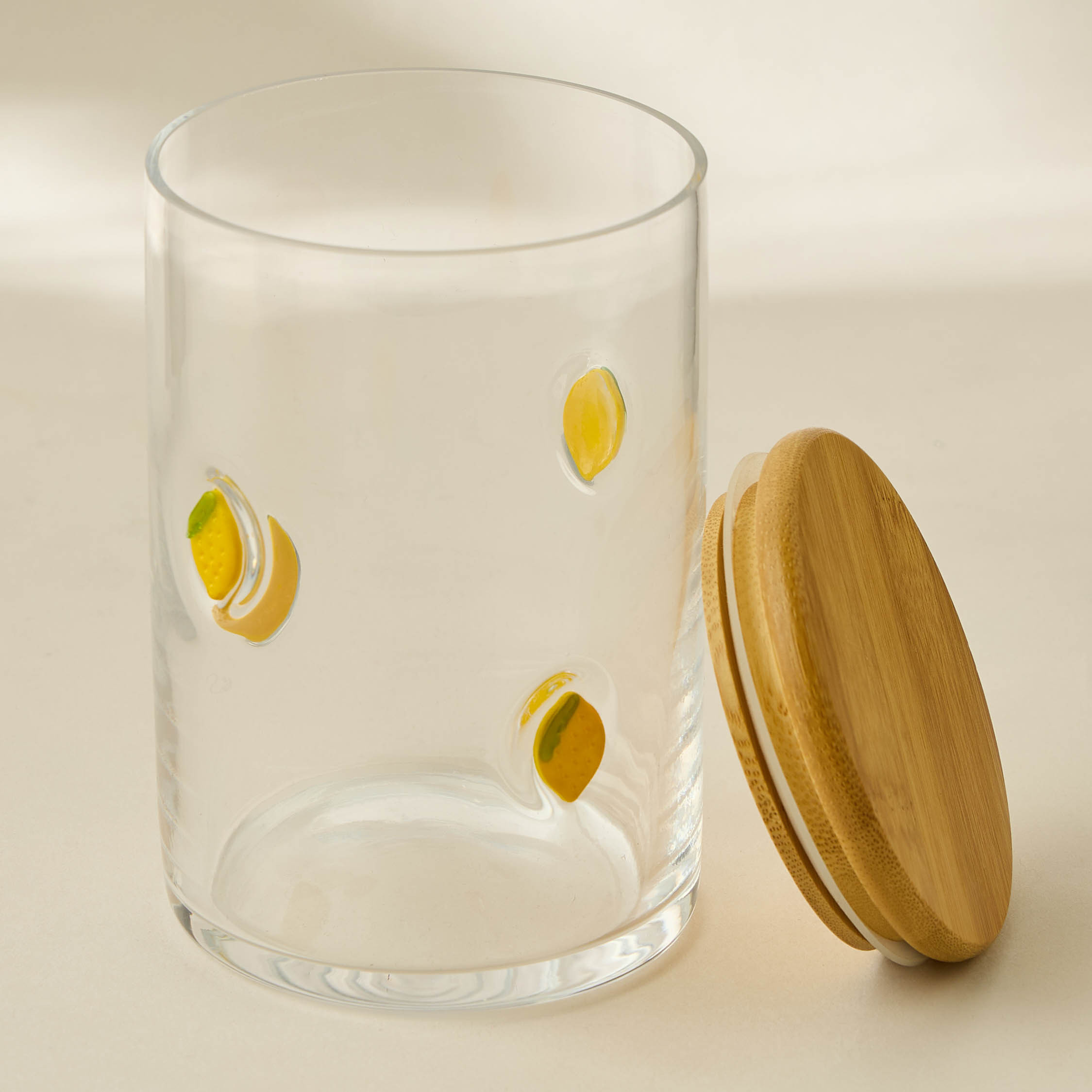 Lemon Accent Glass Canister - 800 ml-household-kitchen-foodstorage-containers-image-4
