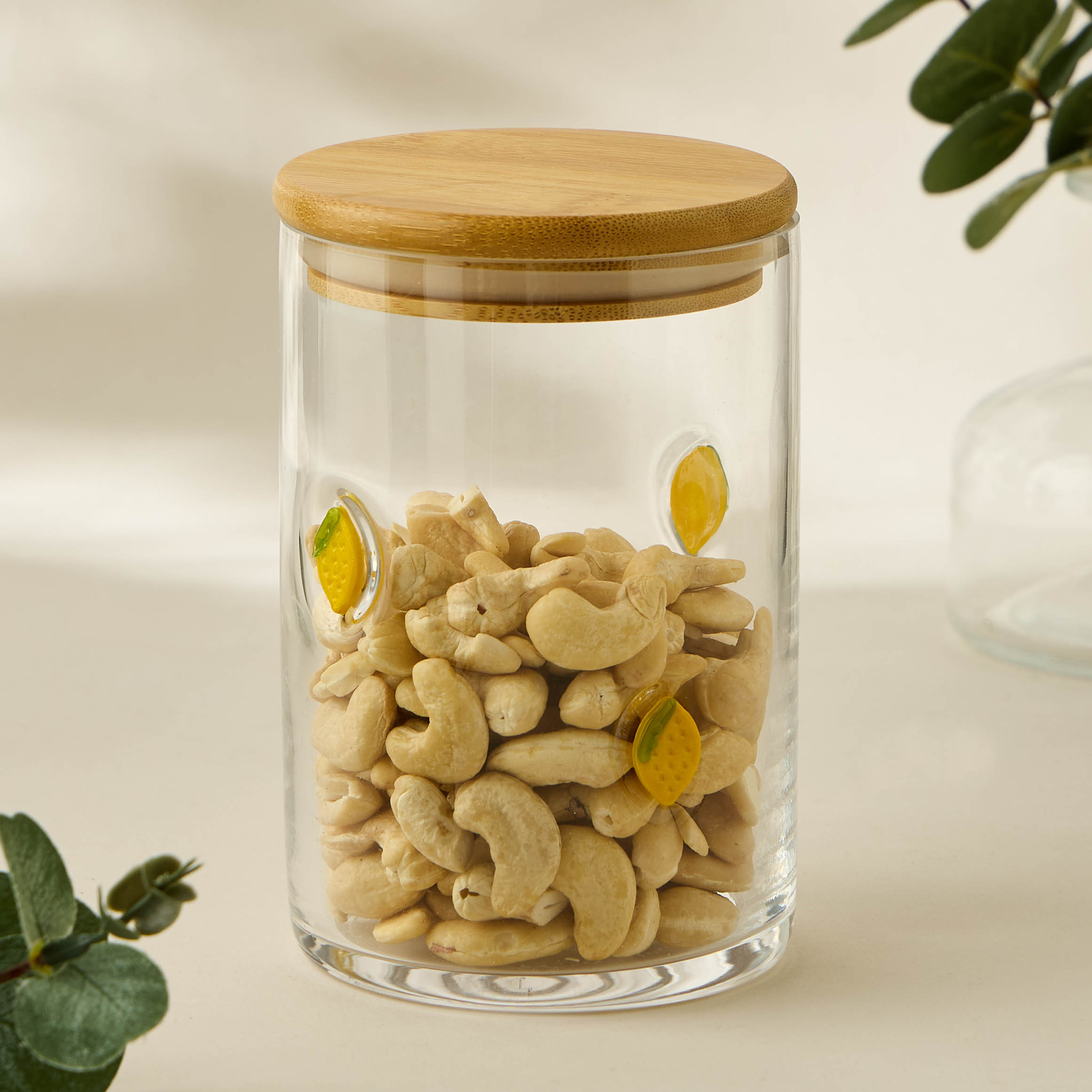 Lemon Accent Glass Canister - 800 ml-household-kitchen-foodstorage-containers-image-5