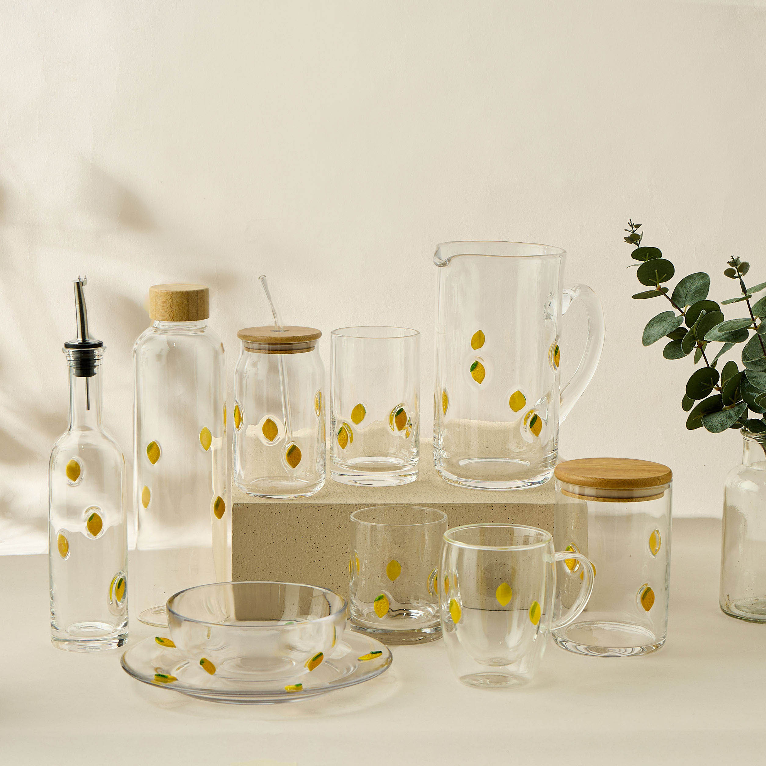Lemon Accent Glass Canister - 800 ml-household-kitchen-foodstorage-containers-image-6