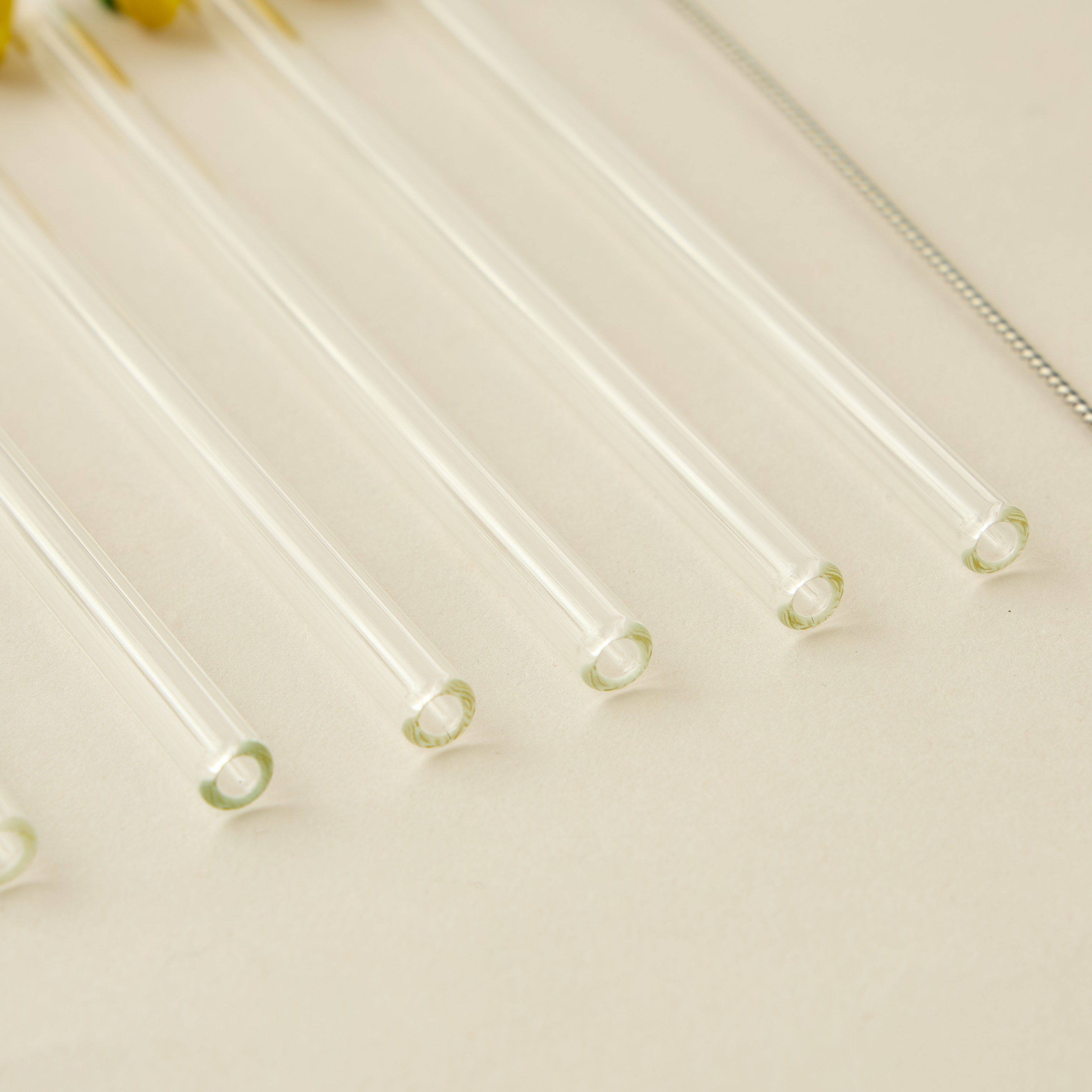 Floral Accent 7-Piece Glass Straw and Cleaning Brush Set-household-dining-glassware-drinkingglasses-image-3
