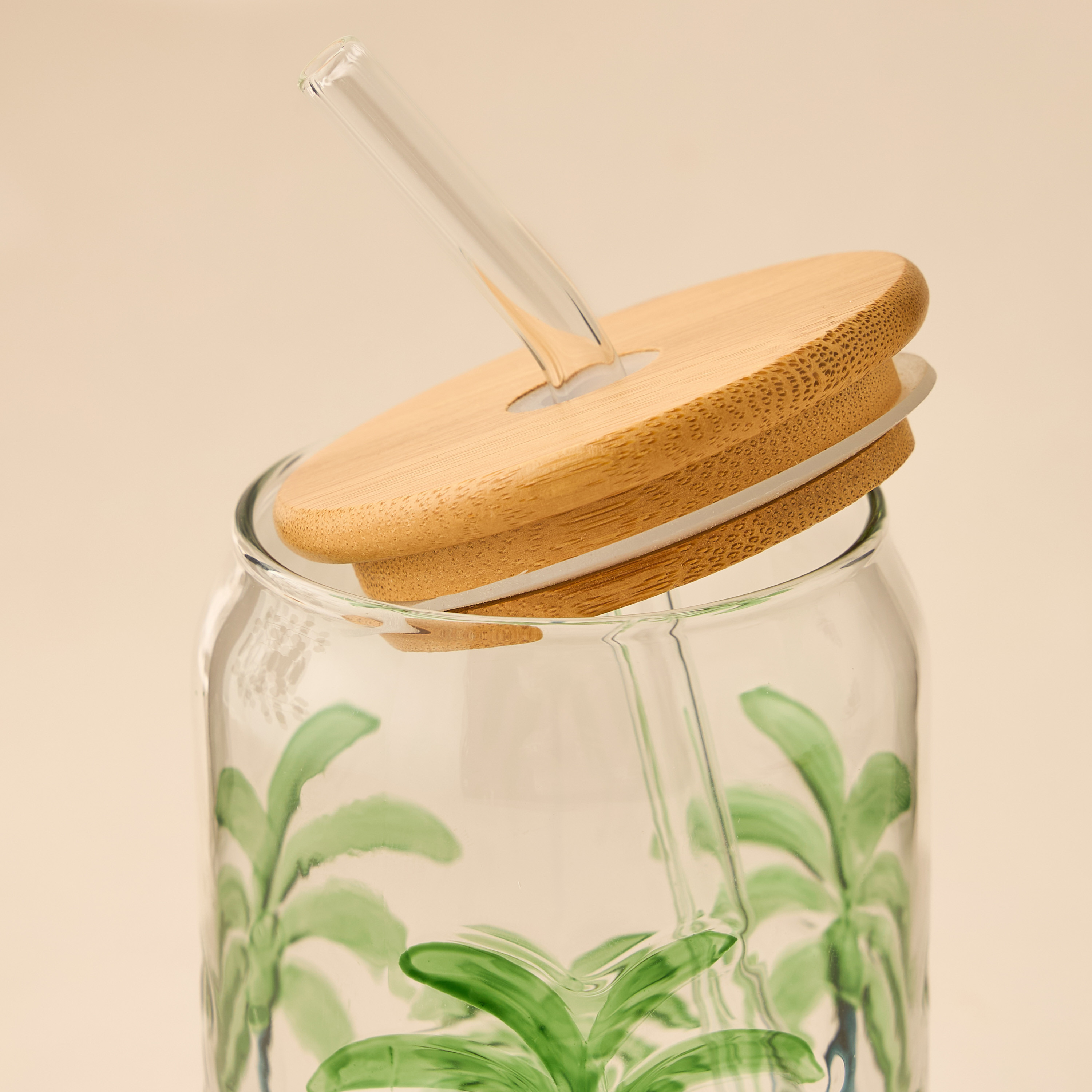 Palm Tree Debossed Glass Sipper-household-dining-teaandcoffee-travelmugsandsippers-image-3