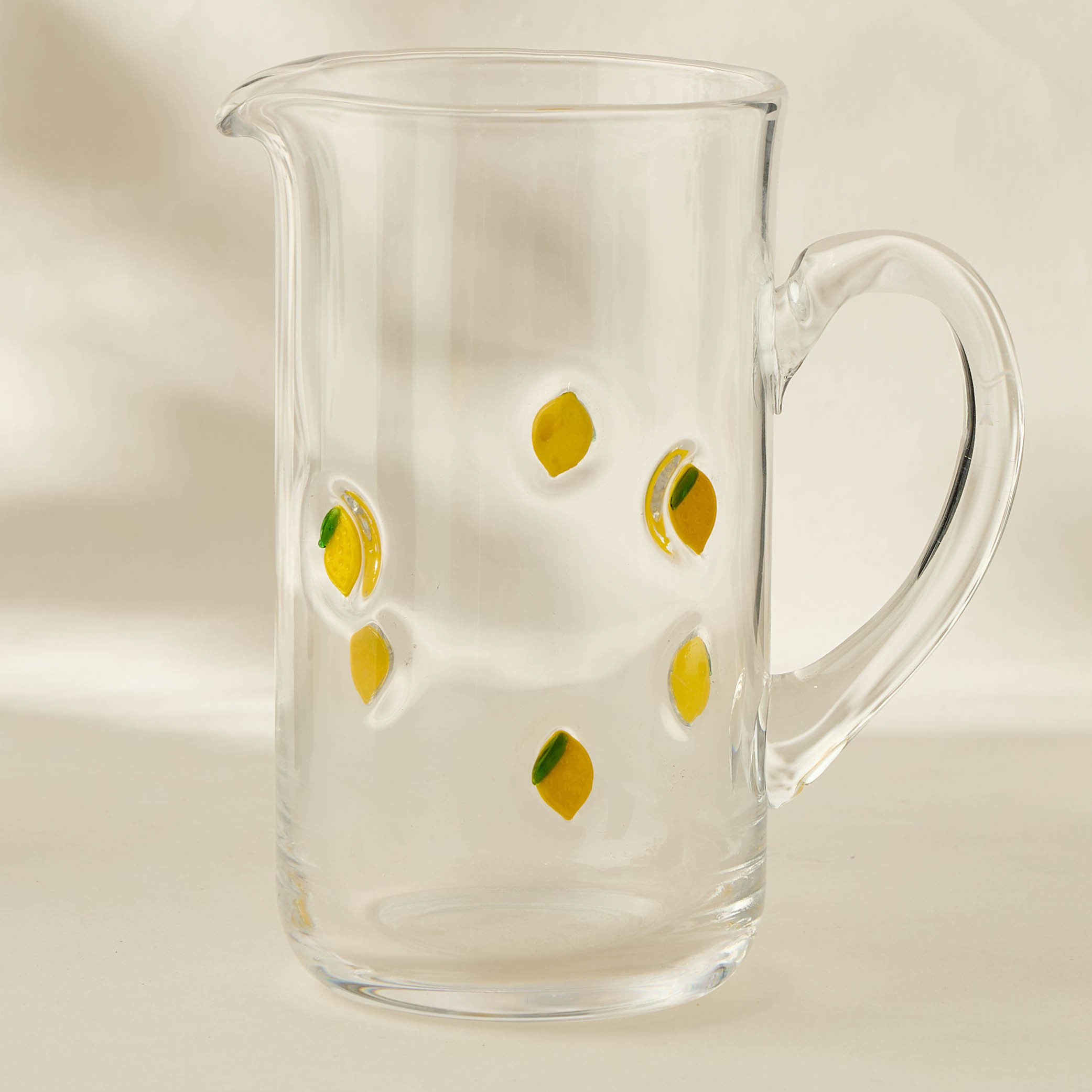 Lemon Accent Glass Pitcher- 1000 ml-household-dining-drinkserveware-jugsdecantersandcarafes-image-1