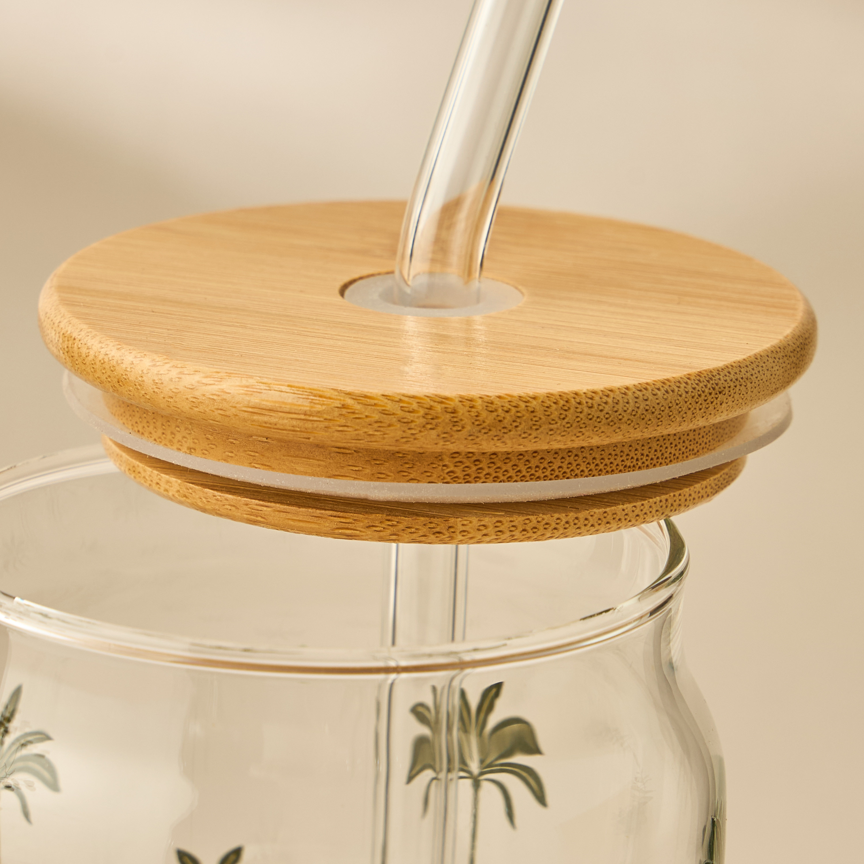 Palm Tree Print Glass Sipper - Set of 2-household-dining-teaandcoffee-travelmugsandsippers-image-4