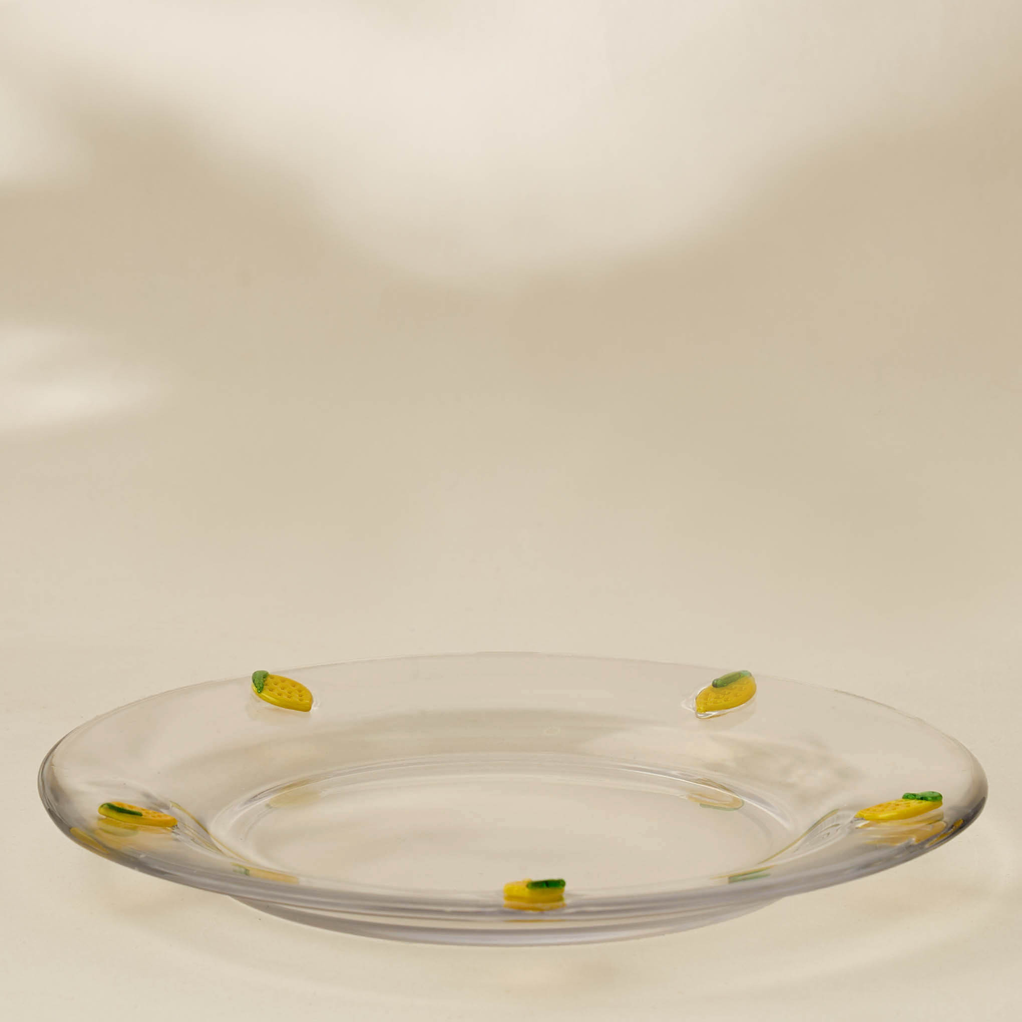 Lemon Accent Glass Plate - 21 cms-household-dining-dinnerware-plates-image-1
