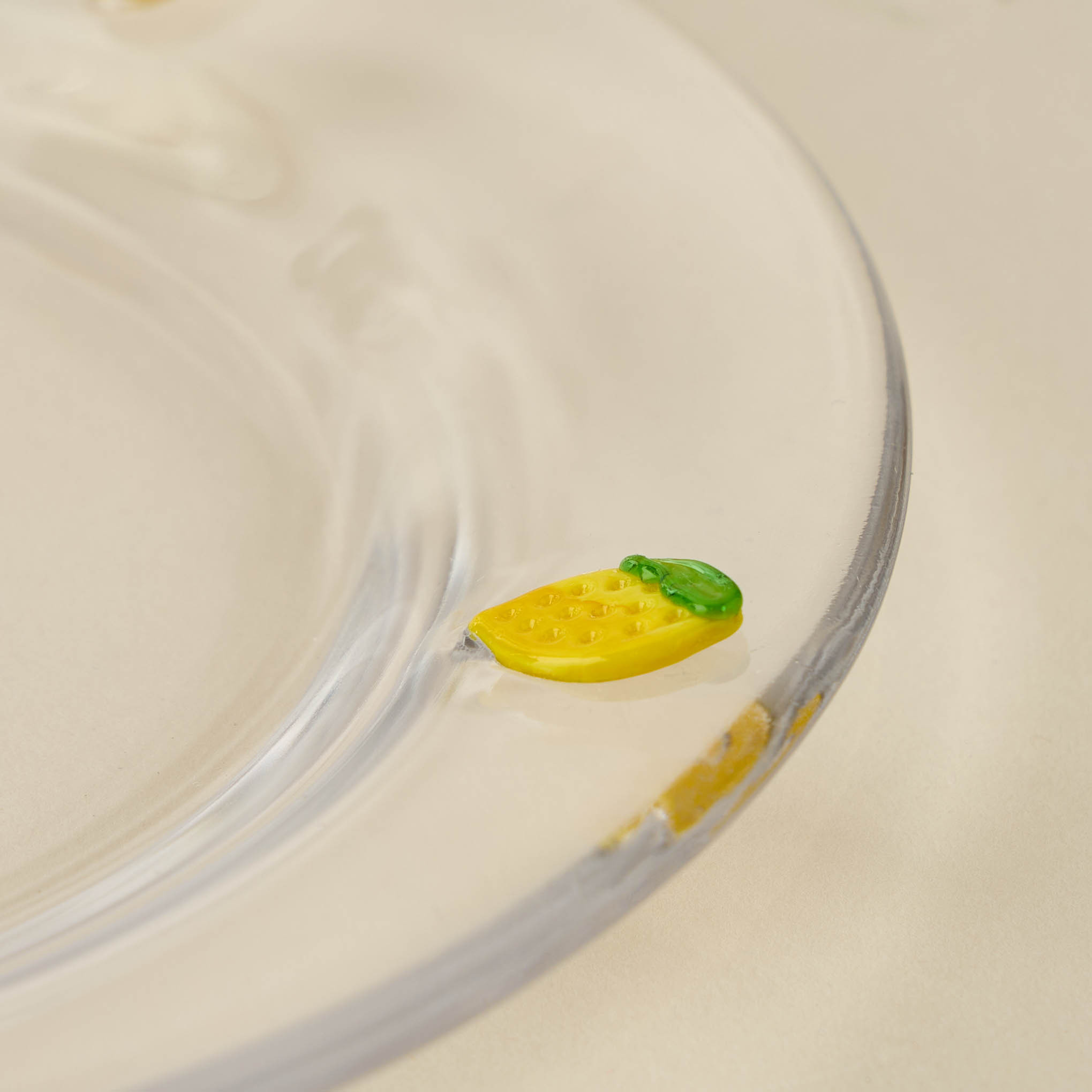Lemon Accent Glass Plate - 21 cms-household-dining-dinnerware-plates-image-2
