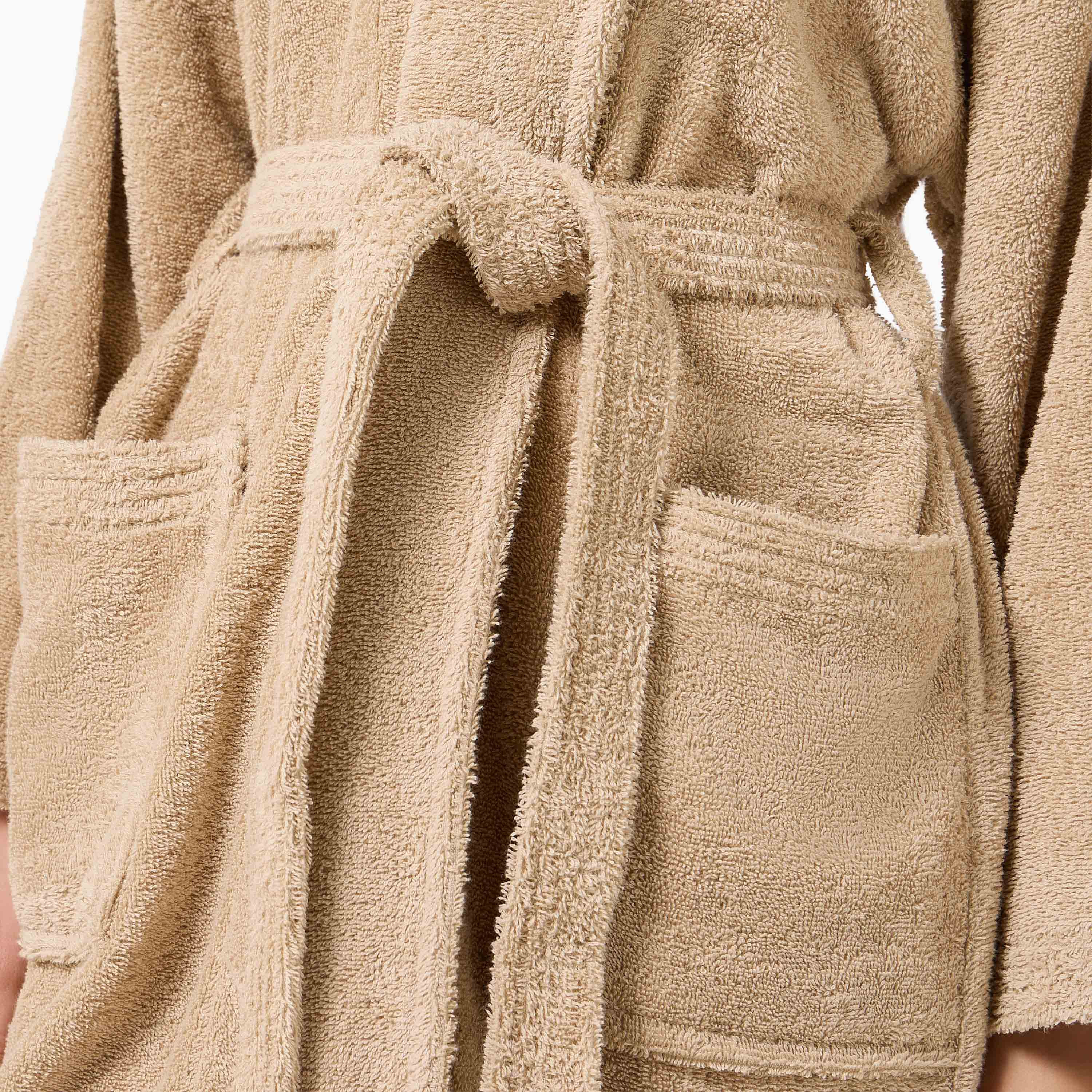 روب حمام بياقة شال وحزام 400 جرام لكل متر مربع من هالو - صغير-household-bathandlaundry-bathlinen-bathrobesandslippers-bathrobes-image-5