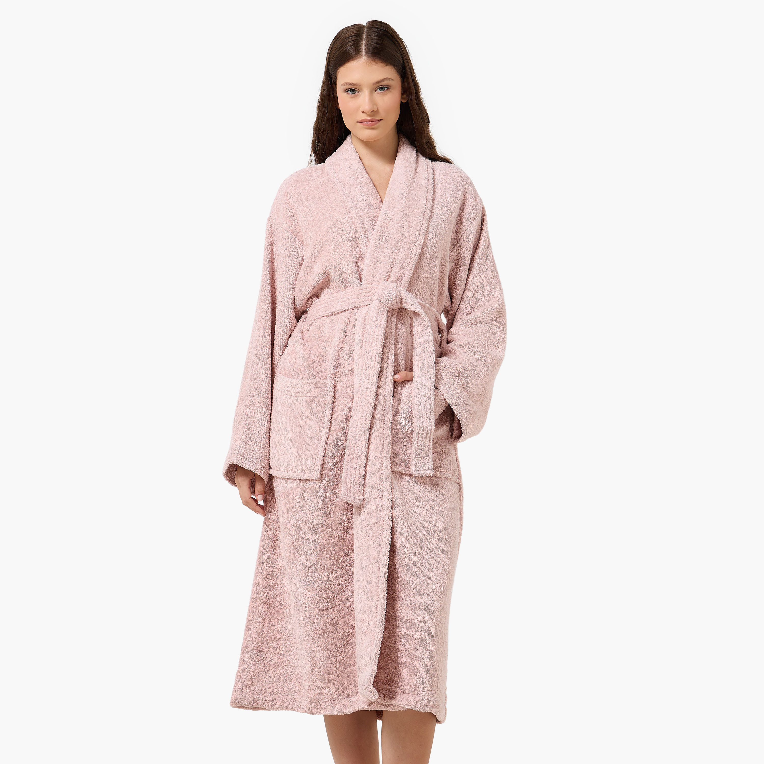 Halo 400 GSM Shawl Collar Bathrobe with Belt - Large-household-bathandlaundry-bathlinen-bathrobesandslippers-bathrobes-image-1