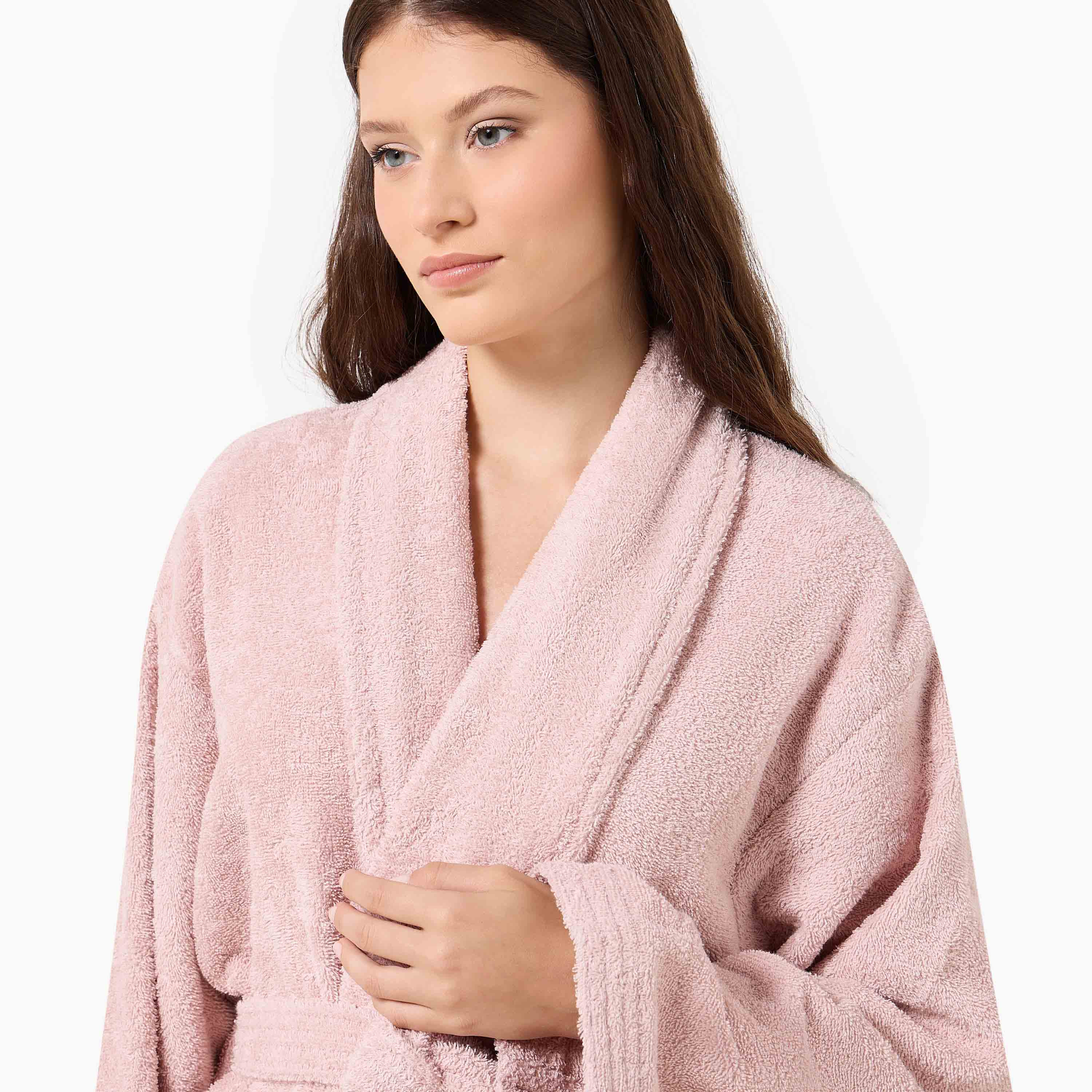 Halo 400 GSM Shawl Collar Bathrobe with Belt - Large-household-bathandlaundry-bathlinen-bathrobesandslippers-bathrobes-image-4