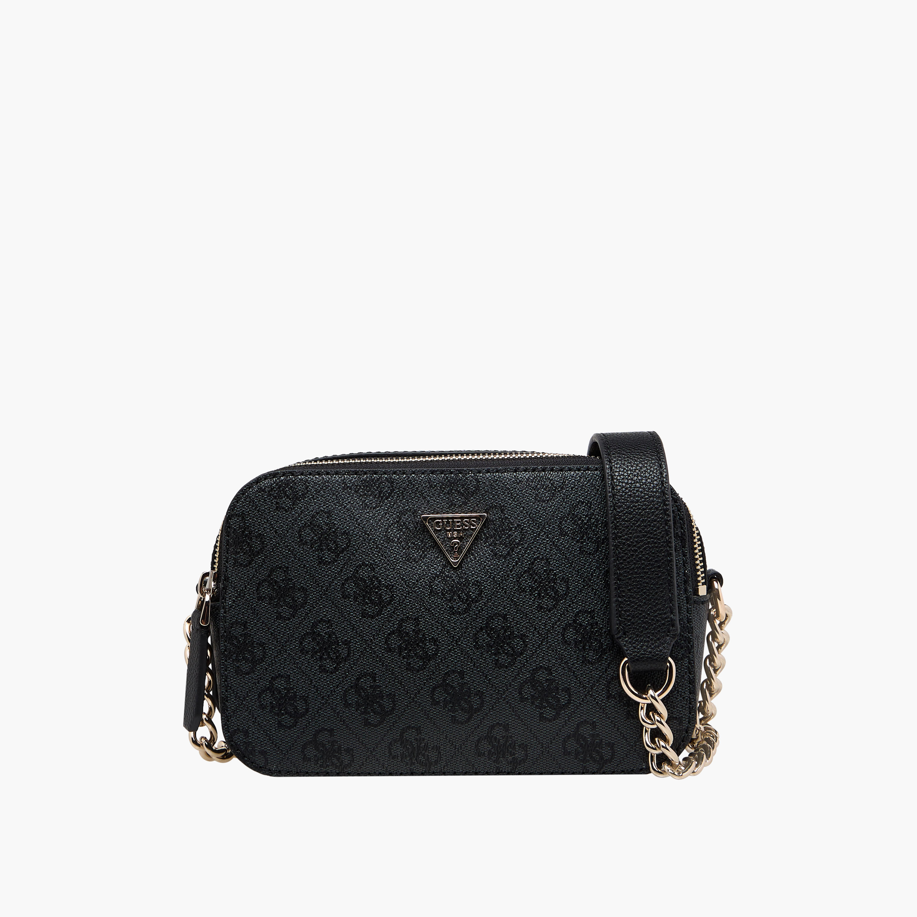 Guess Noelle II Monogram Print Crossbody Bag with Chain Strap-women-bagsandwallets-handbags-image-1