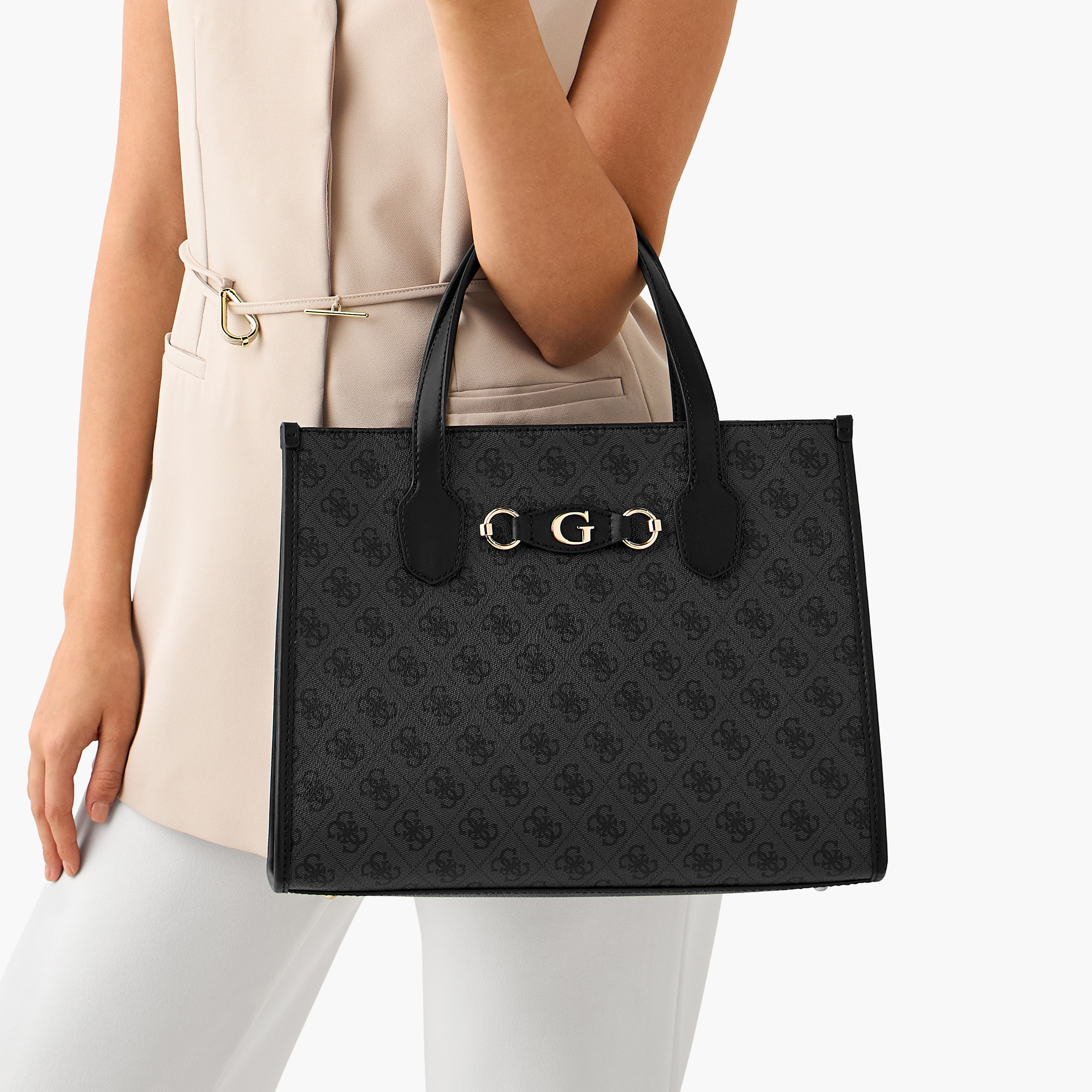 Guess Izzy Monogram Print Tote Bag with Detachable Strap-women-bagsandwallets-handbags-image-8