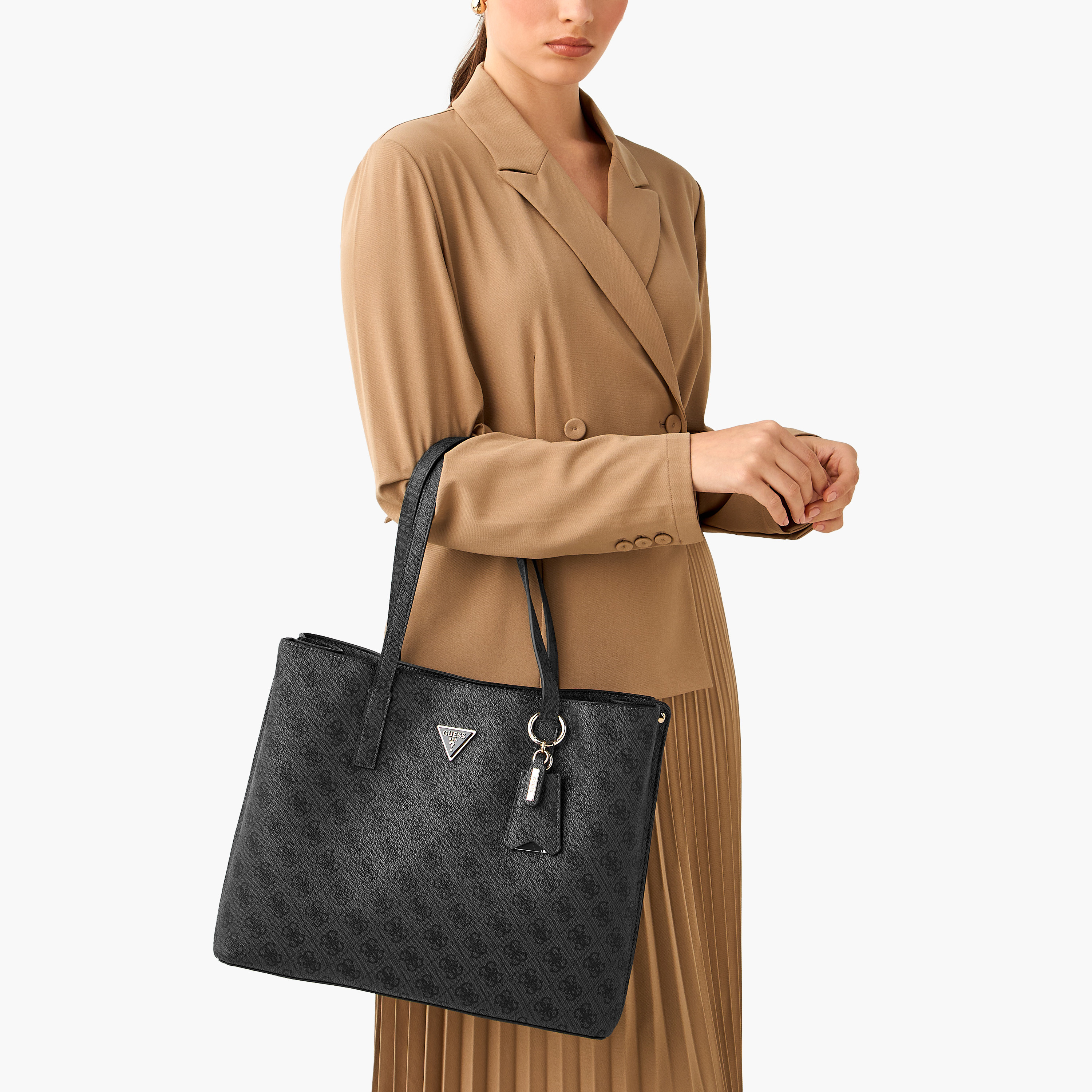 Guess Meridian II Girlfriend Monogram Print Tote Bag with Zip Closure-women-bagsandwallets-handbags-image-2