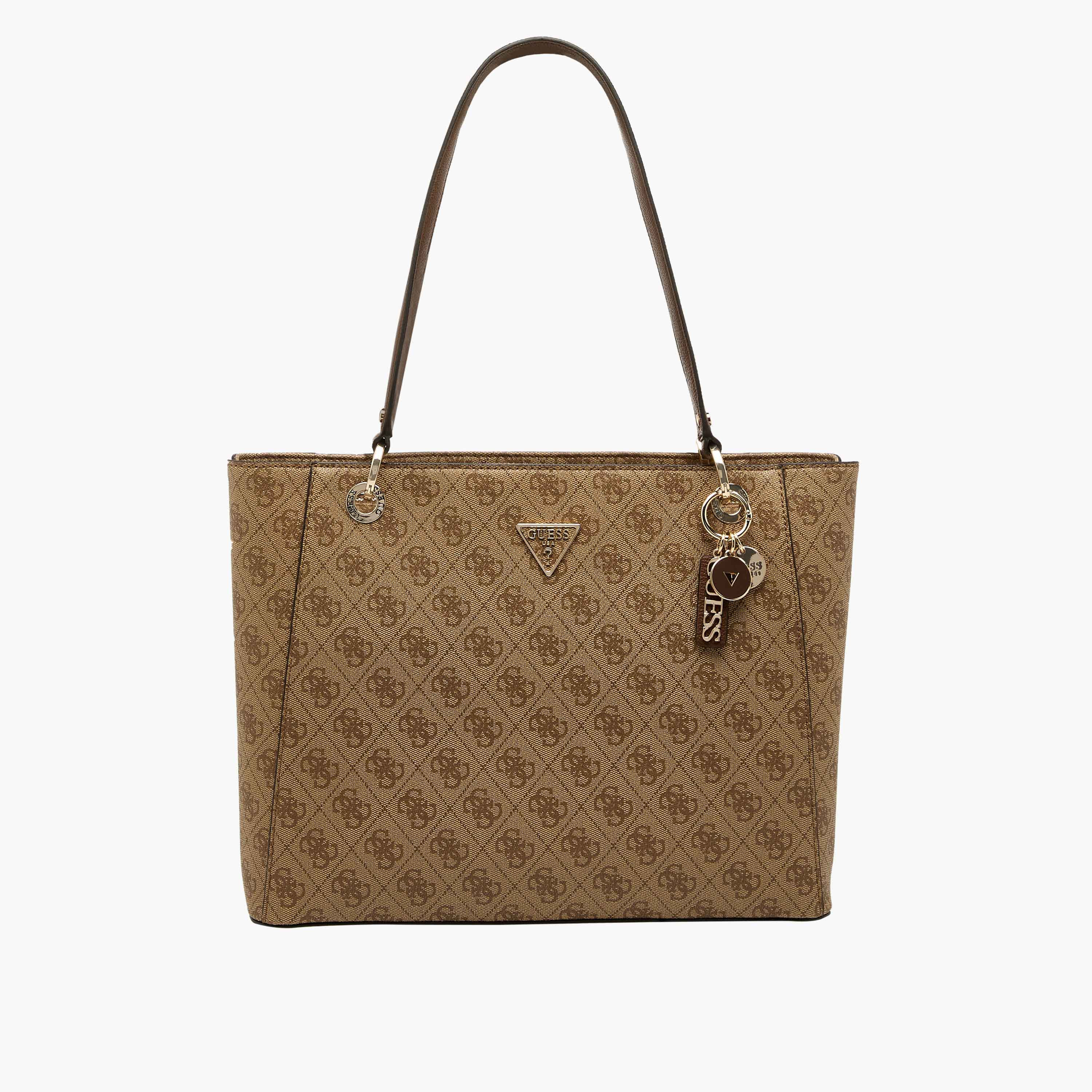 Guess Noelle II Monogram Print Tote Bag with Charm Detail-women-bagsandwallets-handbags-image-1