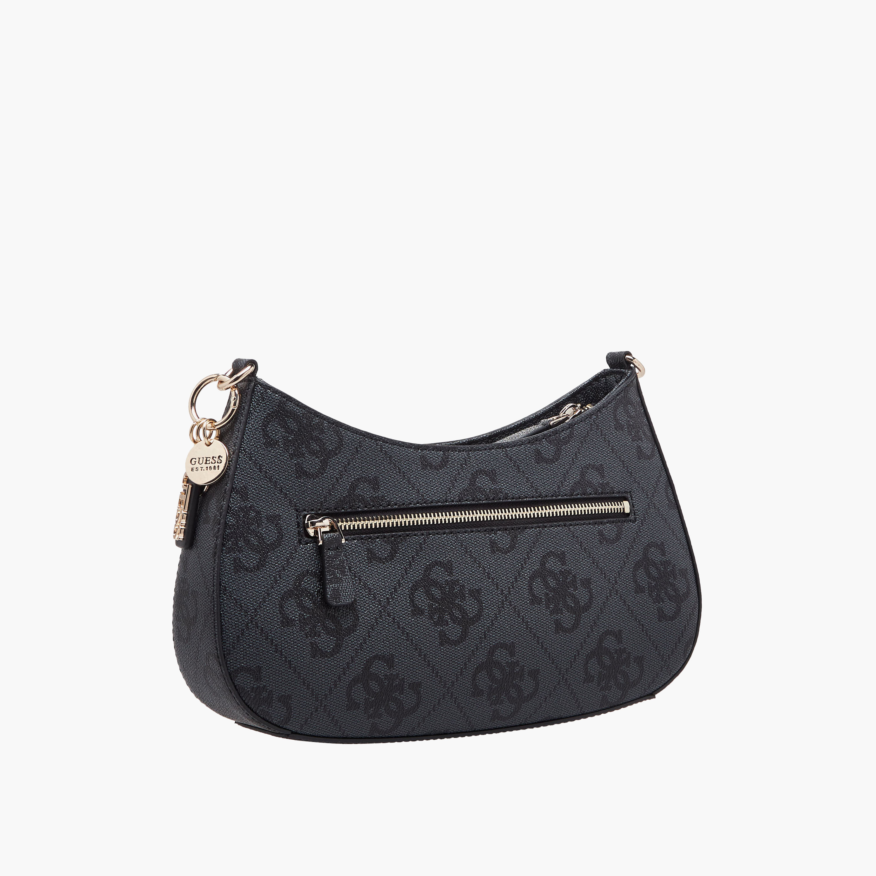 Guess Noelle Ii Monogram Shoulder Bag with Zipper Closure and Adjustable Strap-women-bagsandwallets-handbags-image-4