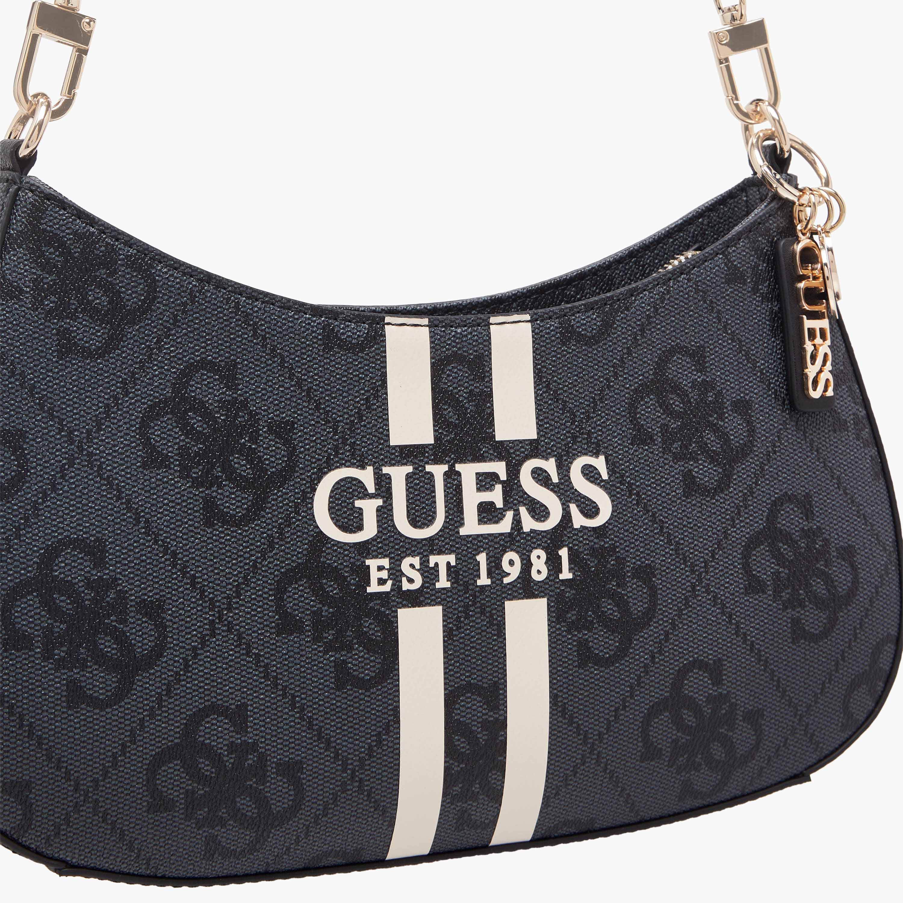 Guess Noelle Ii Monogram Shoulder Bag with Zipper Closure and Adjustable Strap-women-bagsandwallets-handbags-image-5